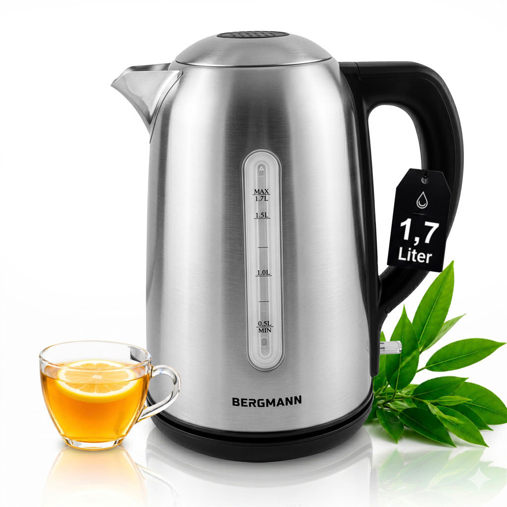 Electric Kettle Stainless Steel 1,7L BERGMANN 2200W Rotating Base