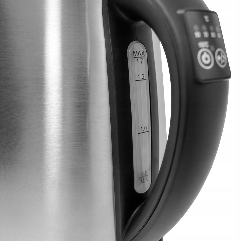 Electric Kettle Stainless Steel BERGMANN 1,7L 2200W Adjustable Silver Dominant color silver/gray