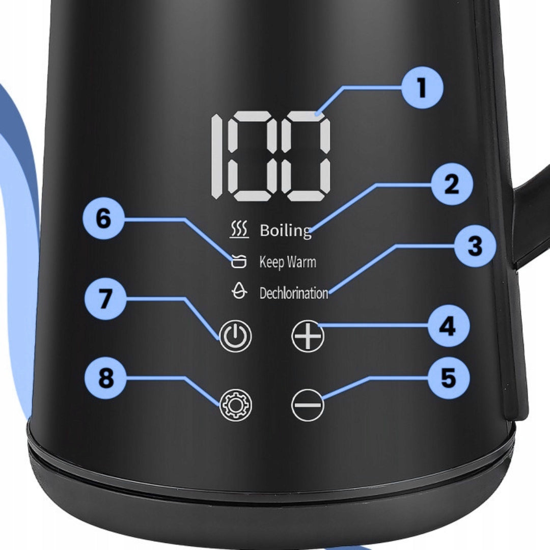 Electric Kettle Wireless 1,6 L Adjustable Dechlorination |LED|Black Model Bezprzewodowy | Regulacja | LED