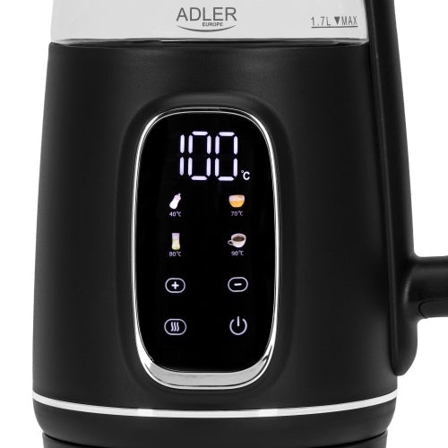 Electric Kettle Wireless Black Adjustable Temperature LED Glass Packaging status original