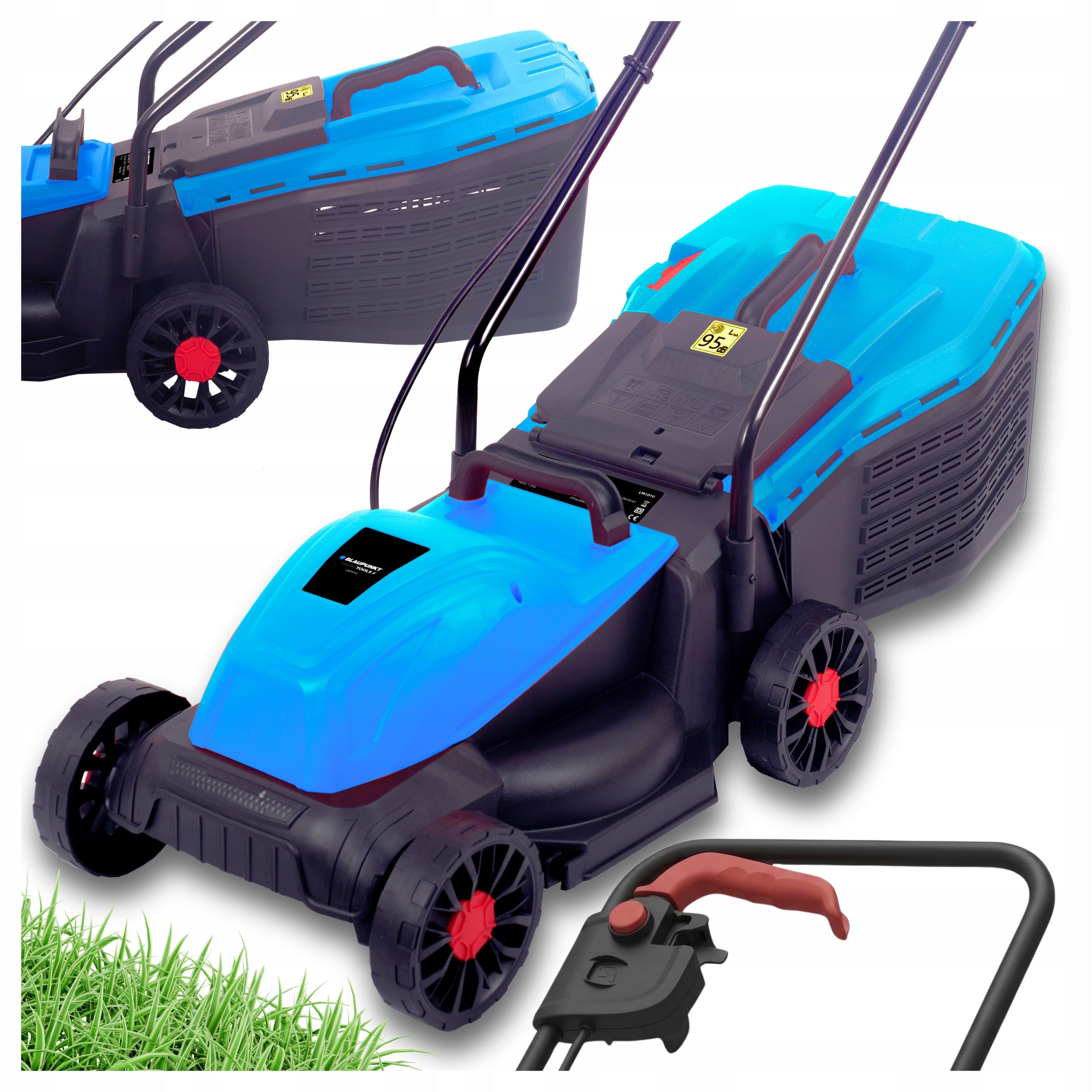 Electric Lawn Mower BLAUPUNKT 1800W 32cm Basket 30L Lightweight 3-Degree