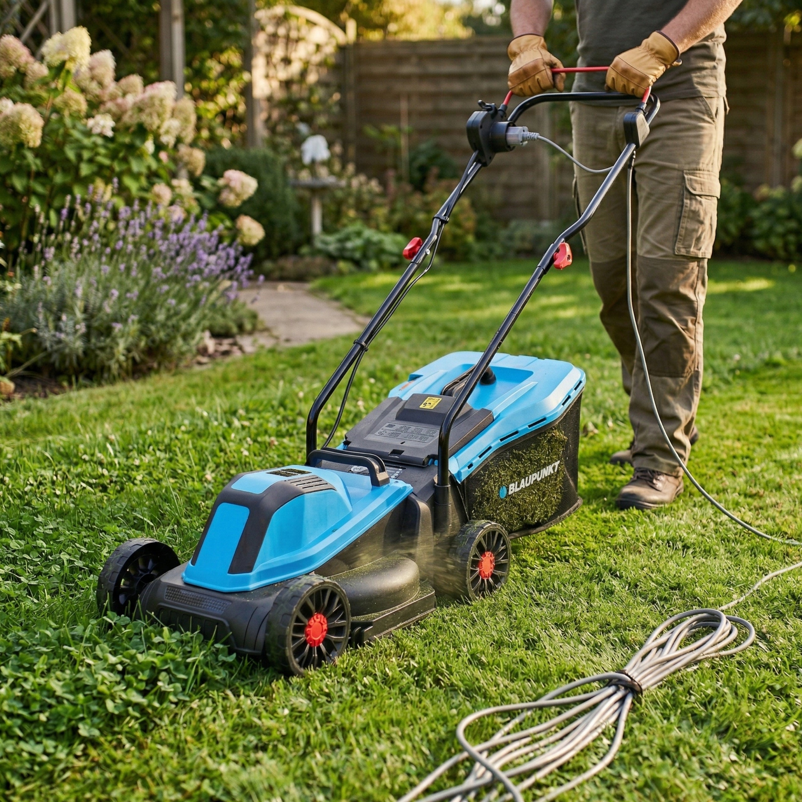 Electric Lawn Mower BLAUPUNKT 1800W 33cm LIGHTWEIGHT 35L Basket Adjustable Brand Blaupunkt