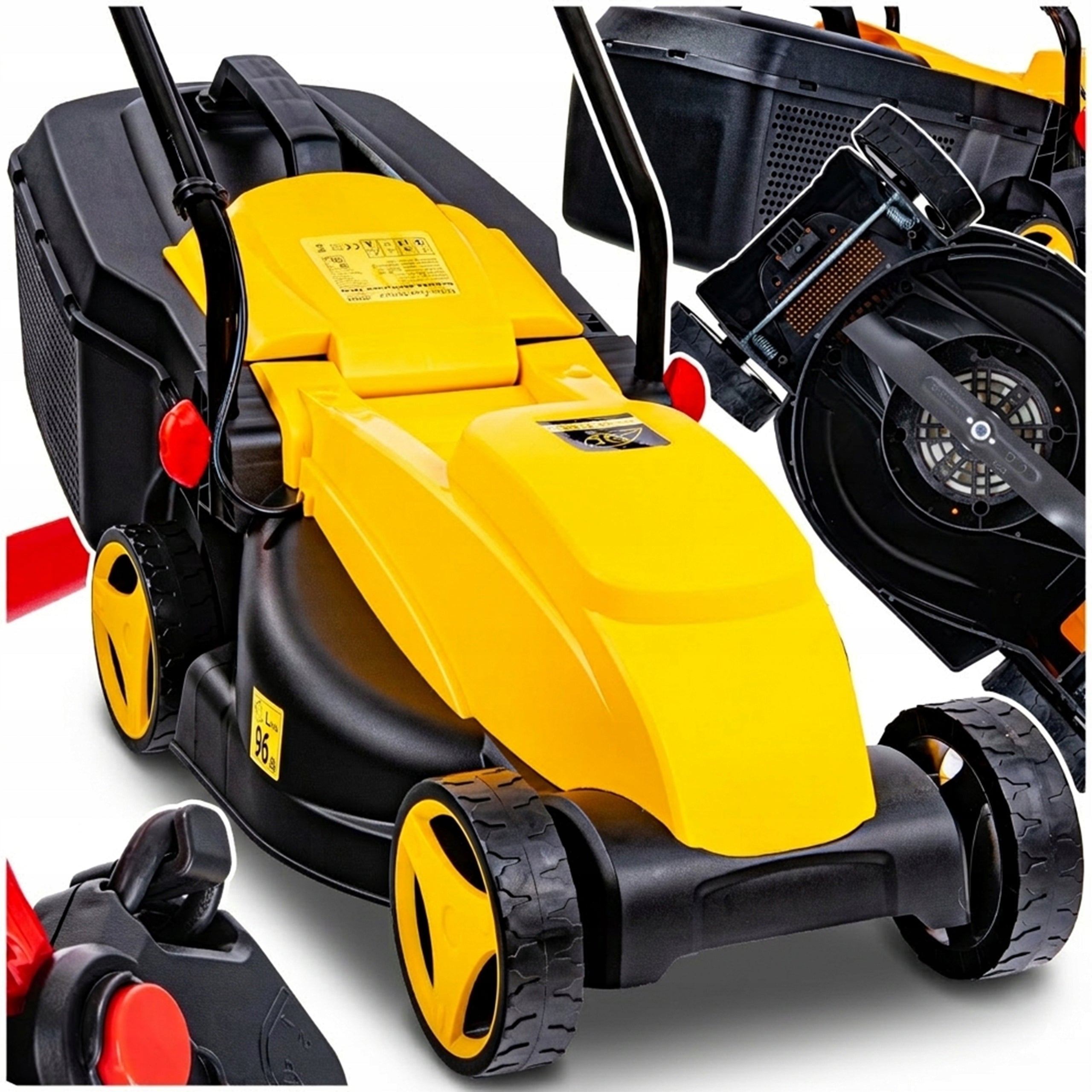 Electric Lawn Mower Strong 2000W 32cm Large Basket 30L Adjustable 3stp