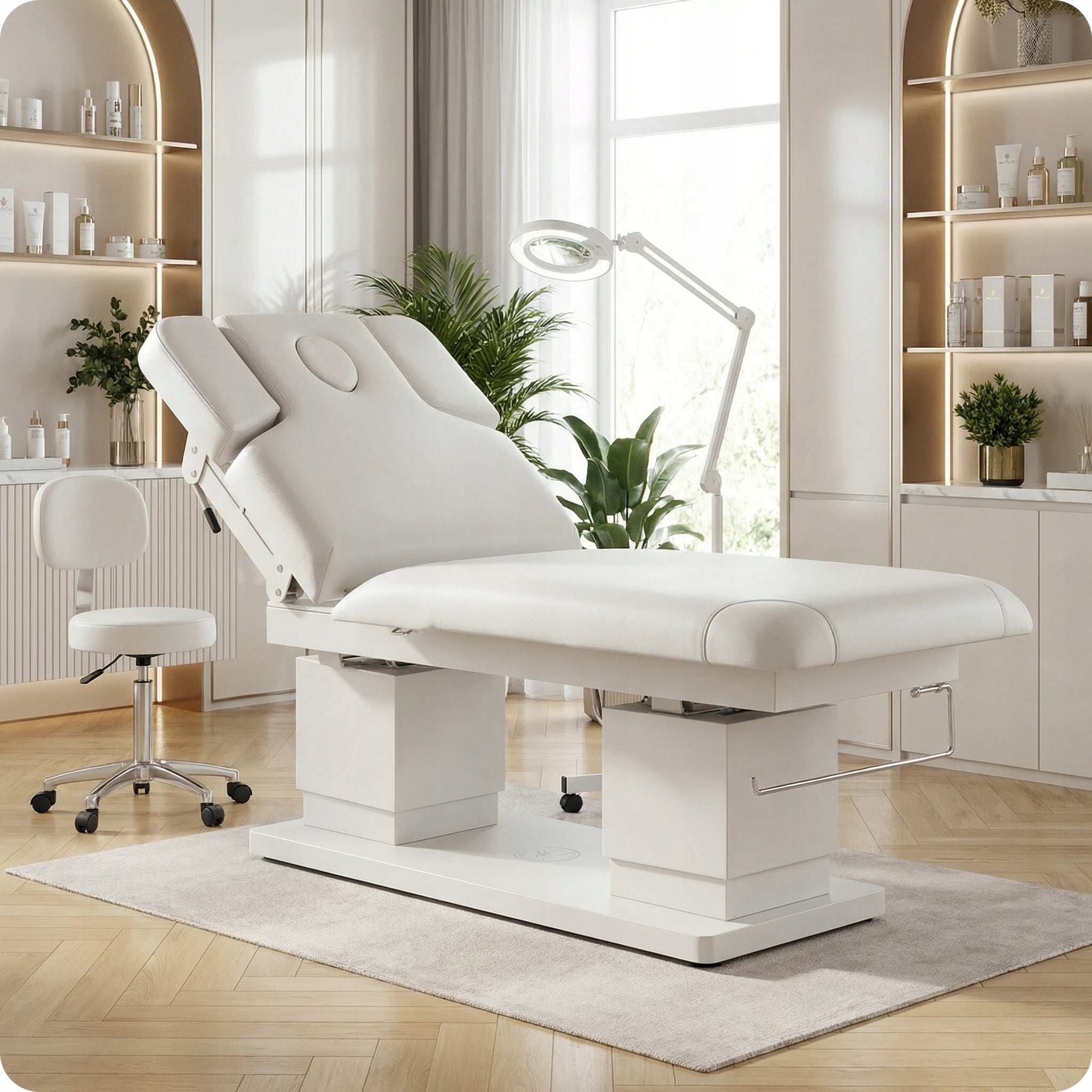 Electric Massage Bed Heated Cosmetic For Rehabilitation White Brand Calissimo