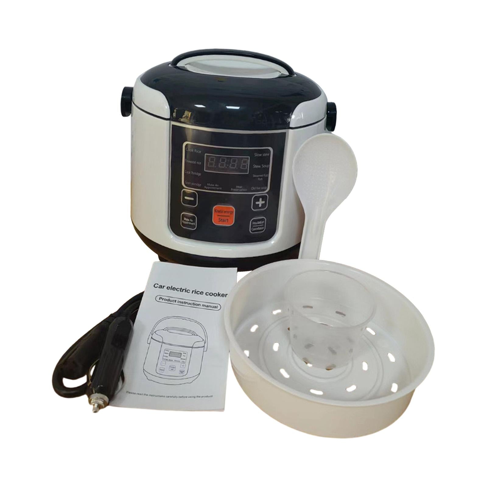 Electric Mini Rice Cooker Auto Keep Warm Fast Cooking Heating 12V for Cars
