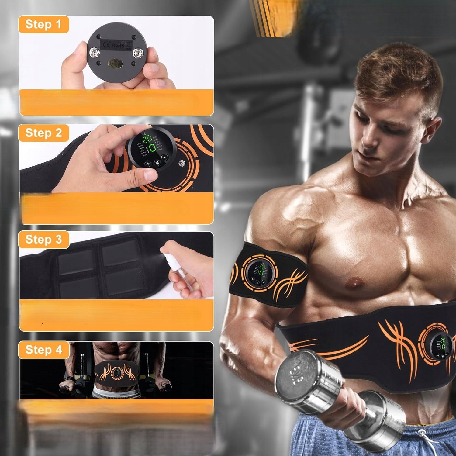 Electric Muscle Stimulation, Portable USB Trainer Training Device Manufacturer code Elektryczna Stymulacja Mięśni, Przenośny