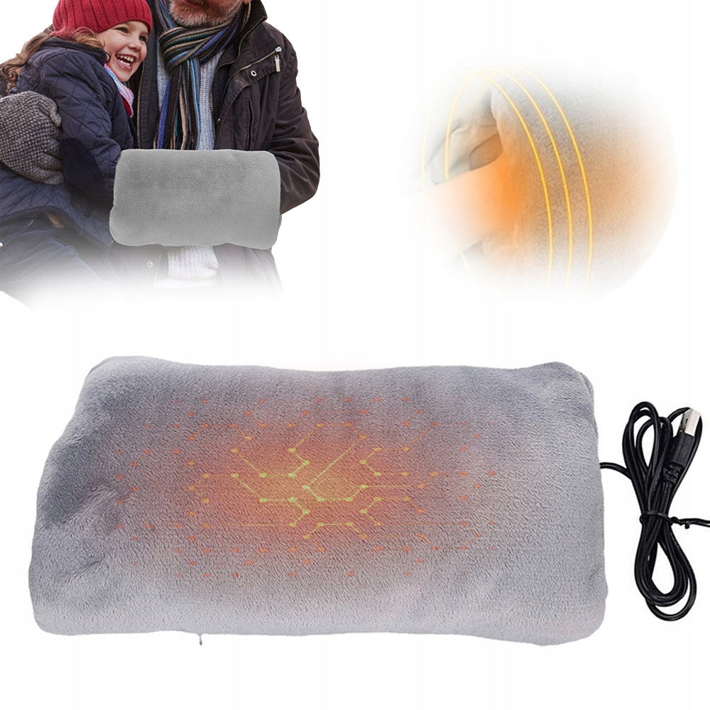 Electric Pillow Soft Hand Warmer With Heating Function Grey USB