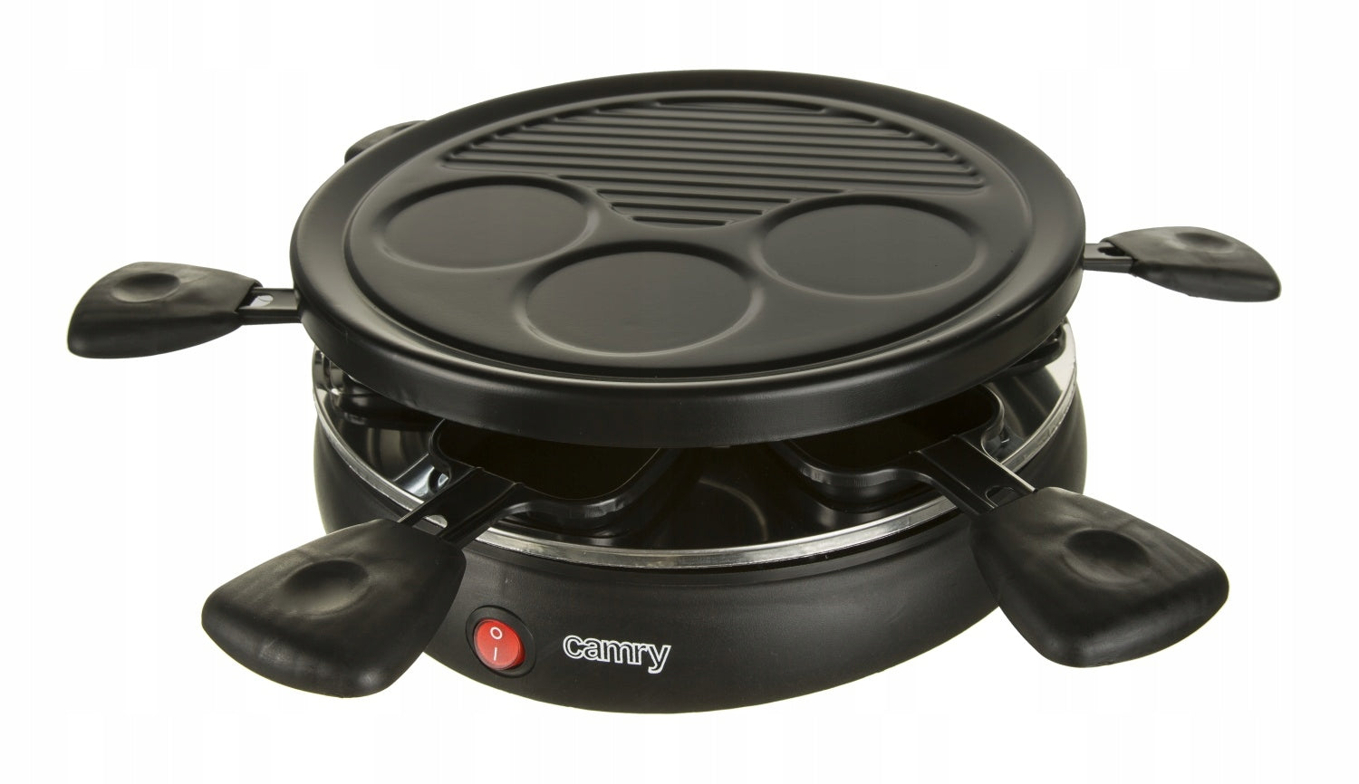 Electric Raclette Grill 1200W 6 Mini Nonstick Pans Snacks Brand Camry