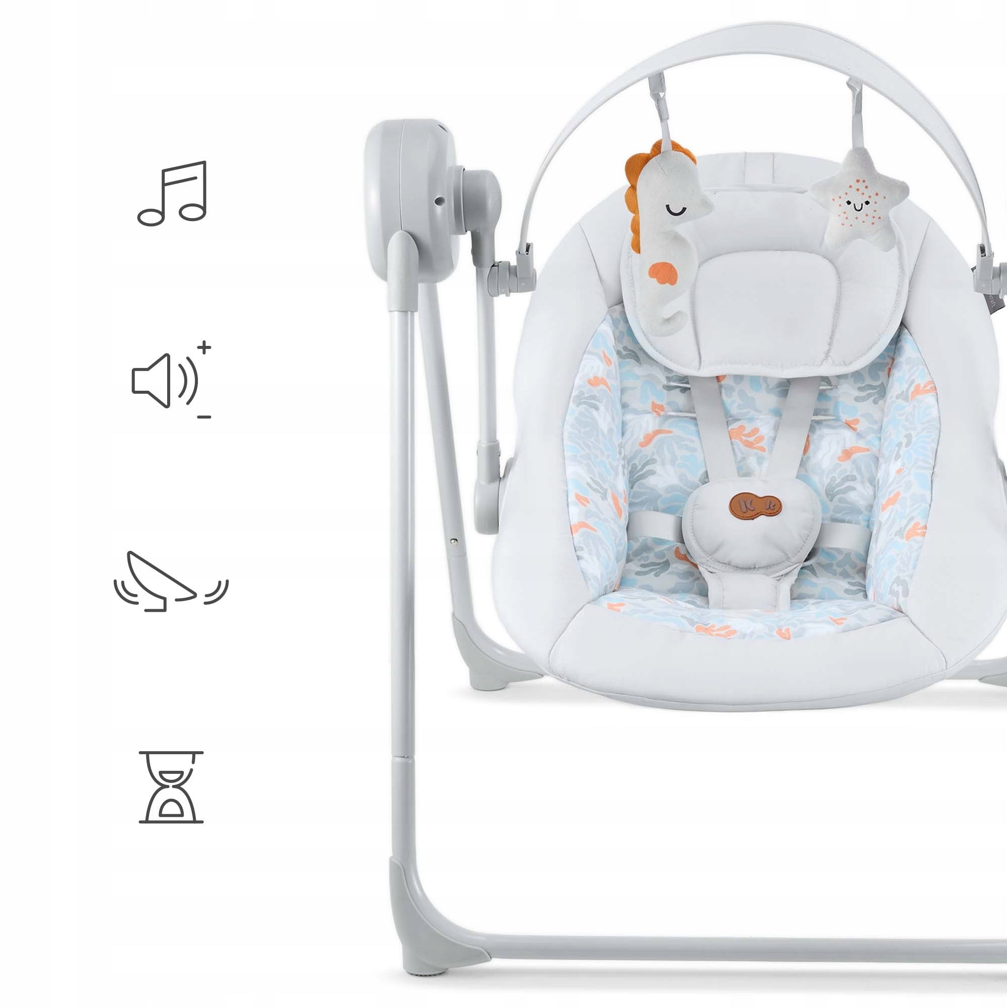 Electric Rocker Lounger Kinderkraft SWINGEE Light Grey 0-9KG Manufacturer code KBSWIN00GRY0000