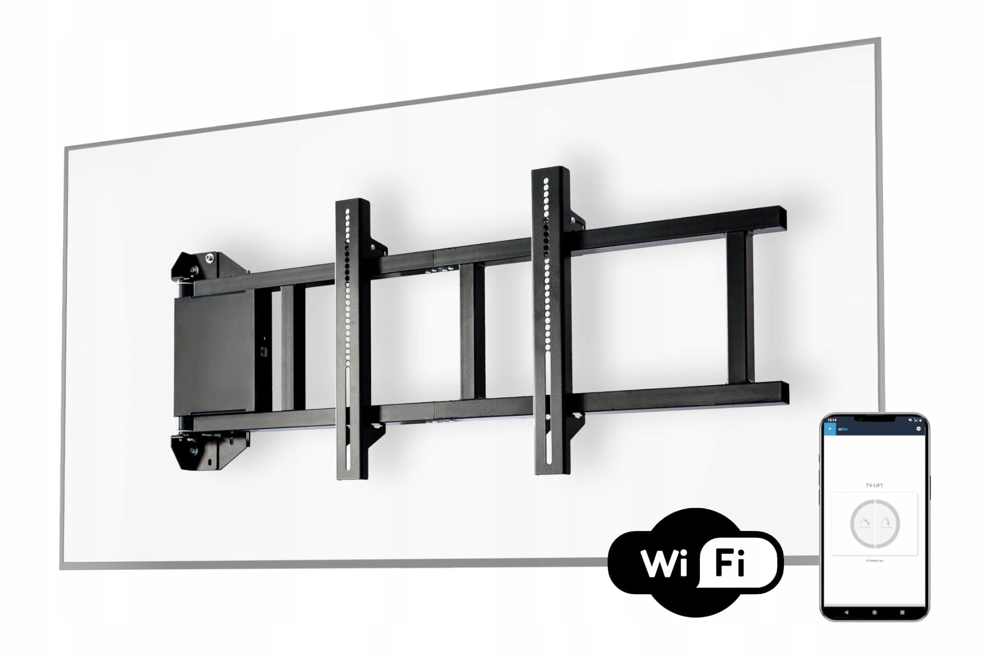Electric Rotating Wall Mount for TV, 65" WIFI Control iOS Android