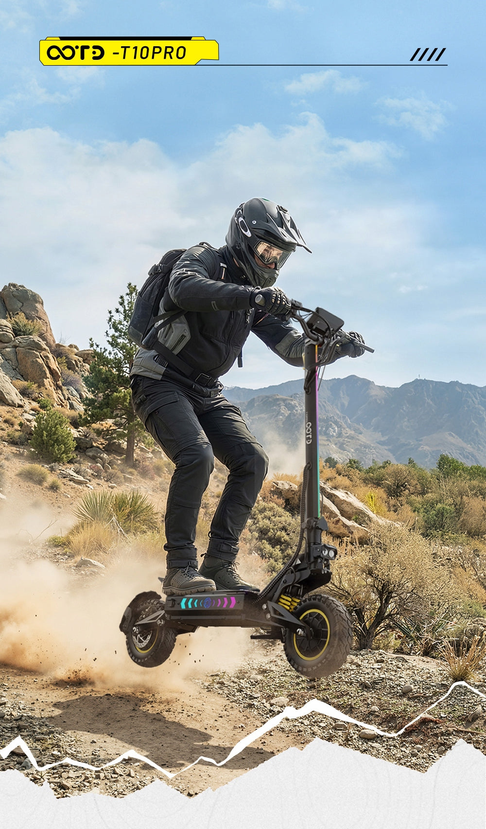 Electric Scooter Foldable OOTD T10 PRO Dual Motor 2600W 52V 23.4Ah Manufacturer code 791966275242 T10-PRO