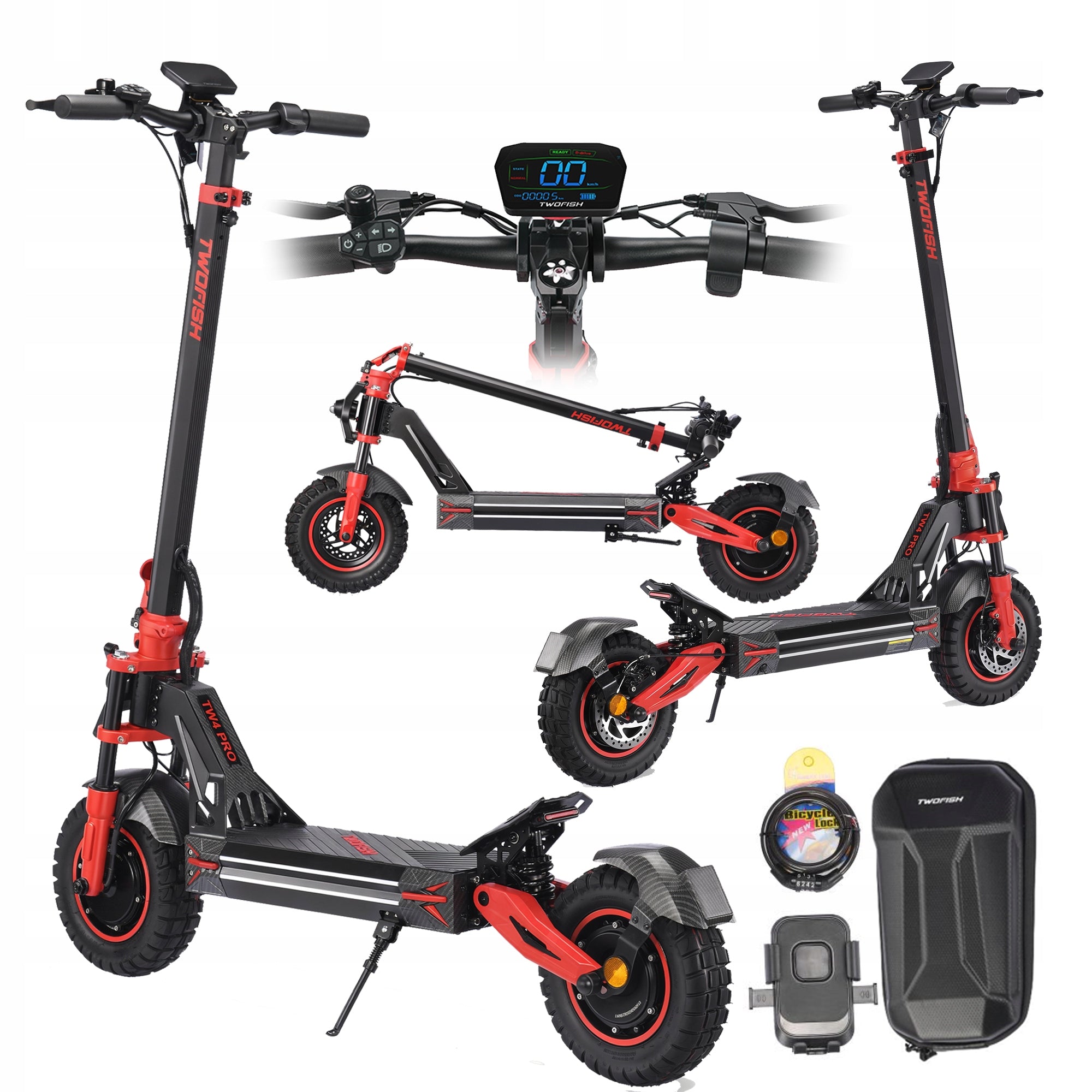 Electric Scooter For Adults Off-road TWOFISH 1640W*2 60V/23Ah 90HP
