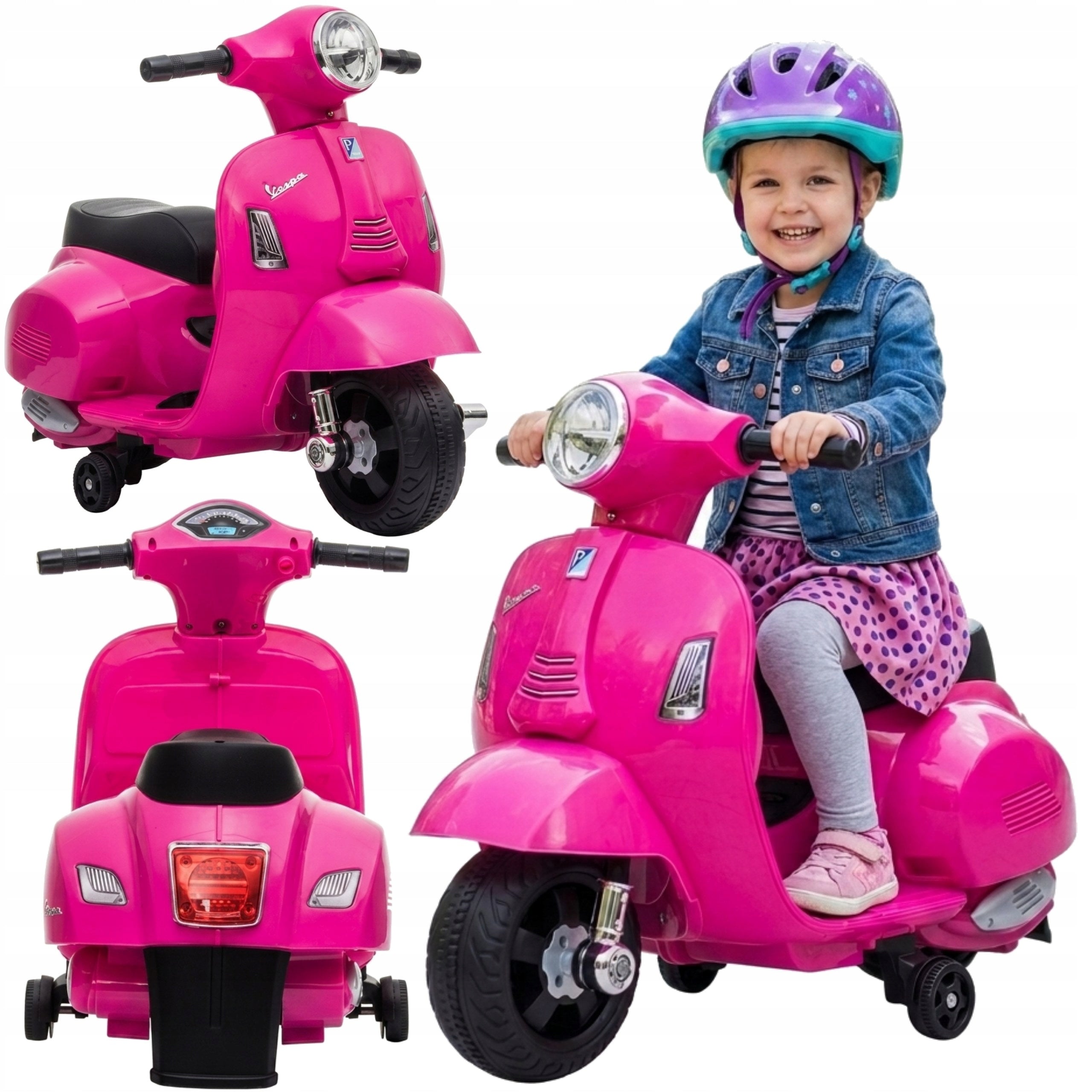 Electric Scooter For Children Motorcycle For Children LED Lights 66 cm Pink