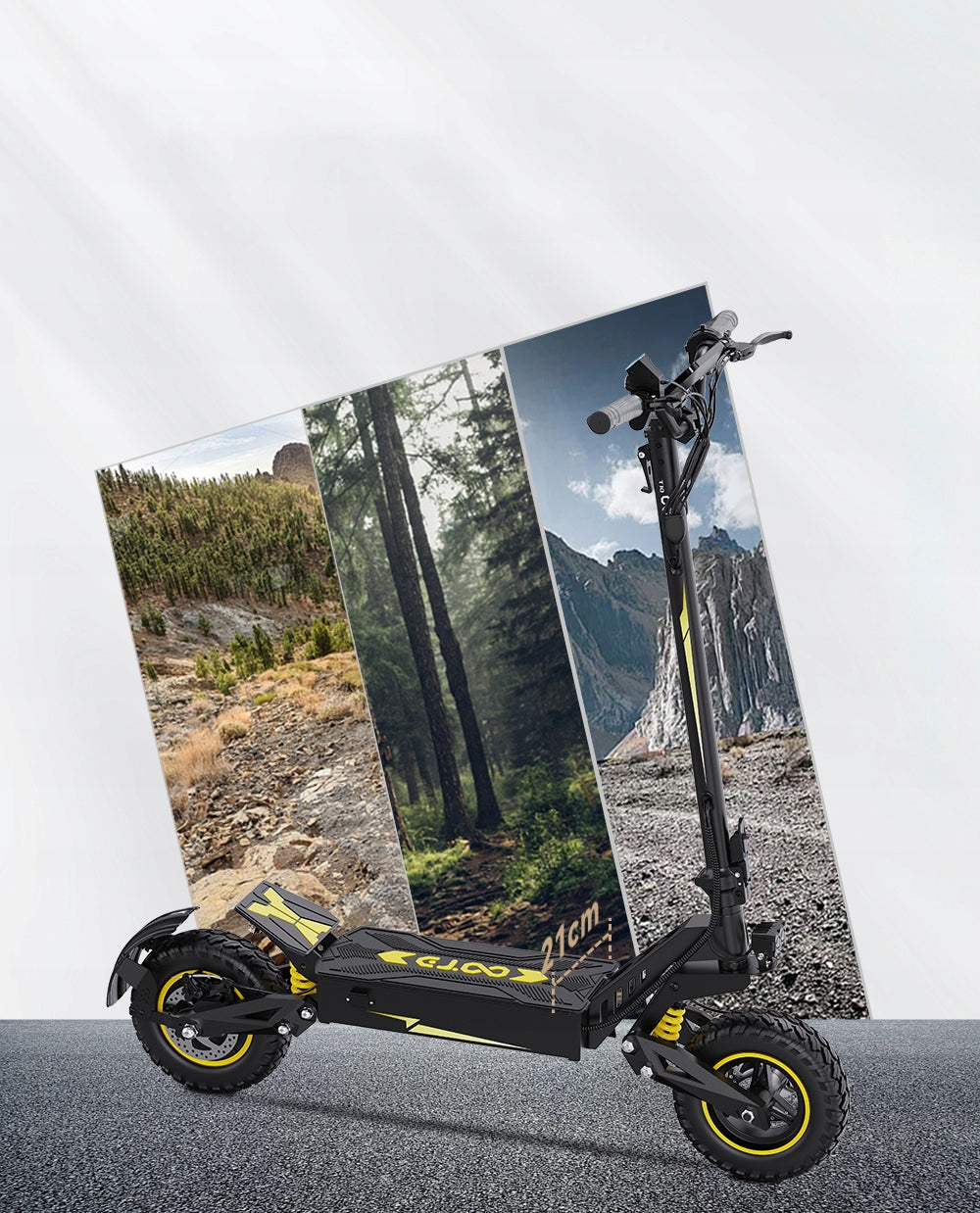 Electric Scooter OOTD Electric Scooter T10 900W 45KM 11" Black & Yellow Engine power 900 W