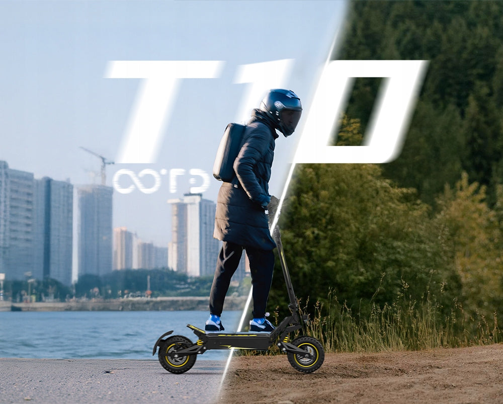 Electric Scooter OOTD Electric Scooter T10 900W 45KM 11" Black & Yellow Weight 29 kg