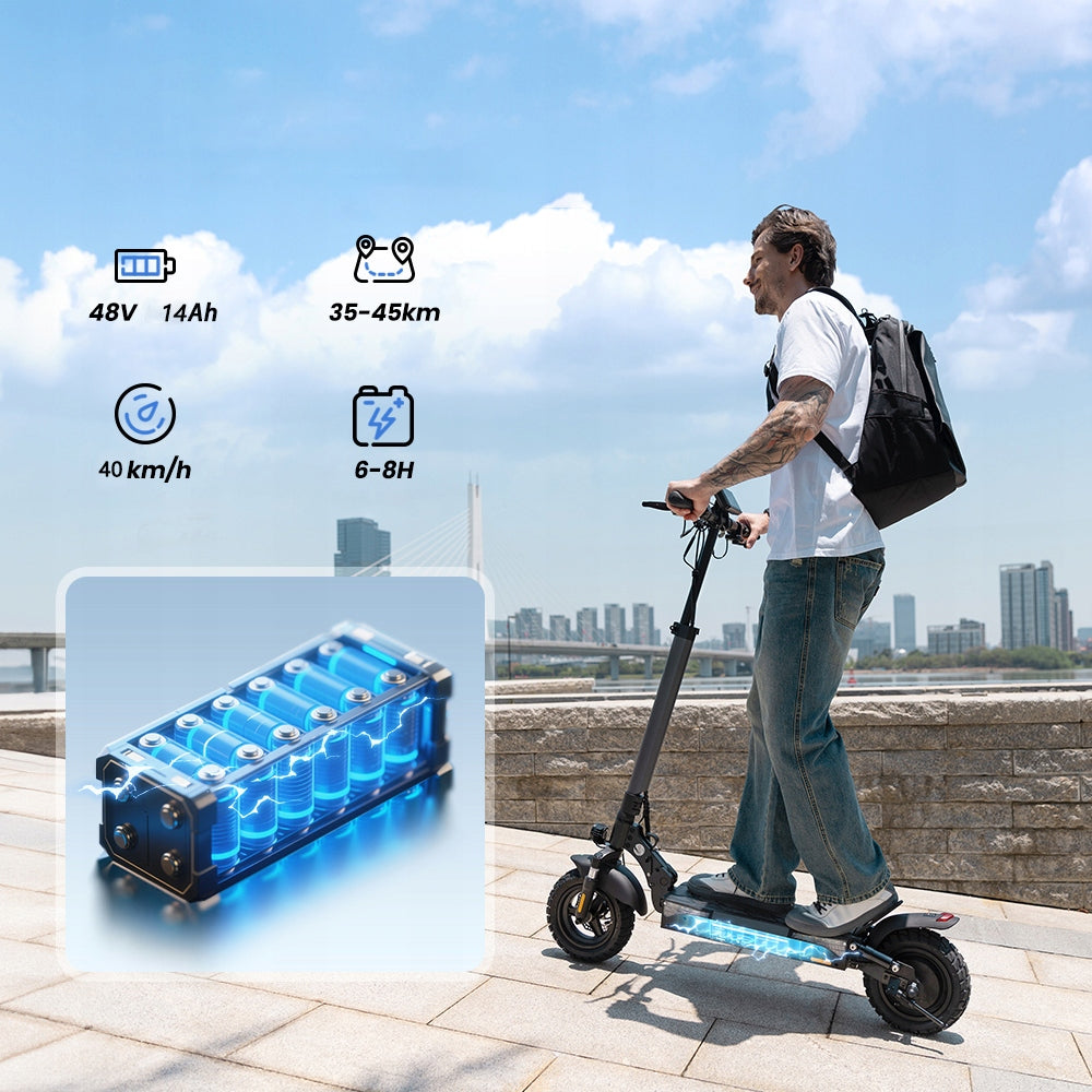 Electric Scooter Professional Off-road Adults HD Screen 45KM 14Ah 10" 1000w Model AgileRide AS-P1