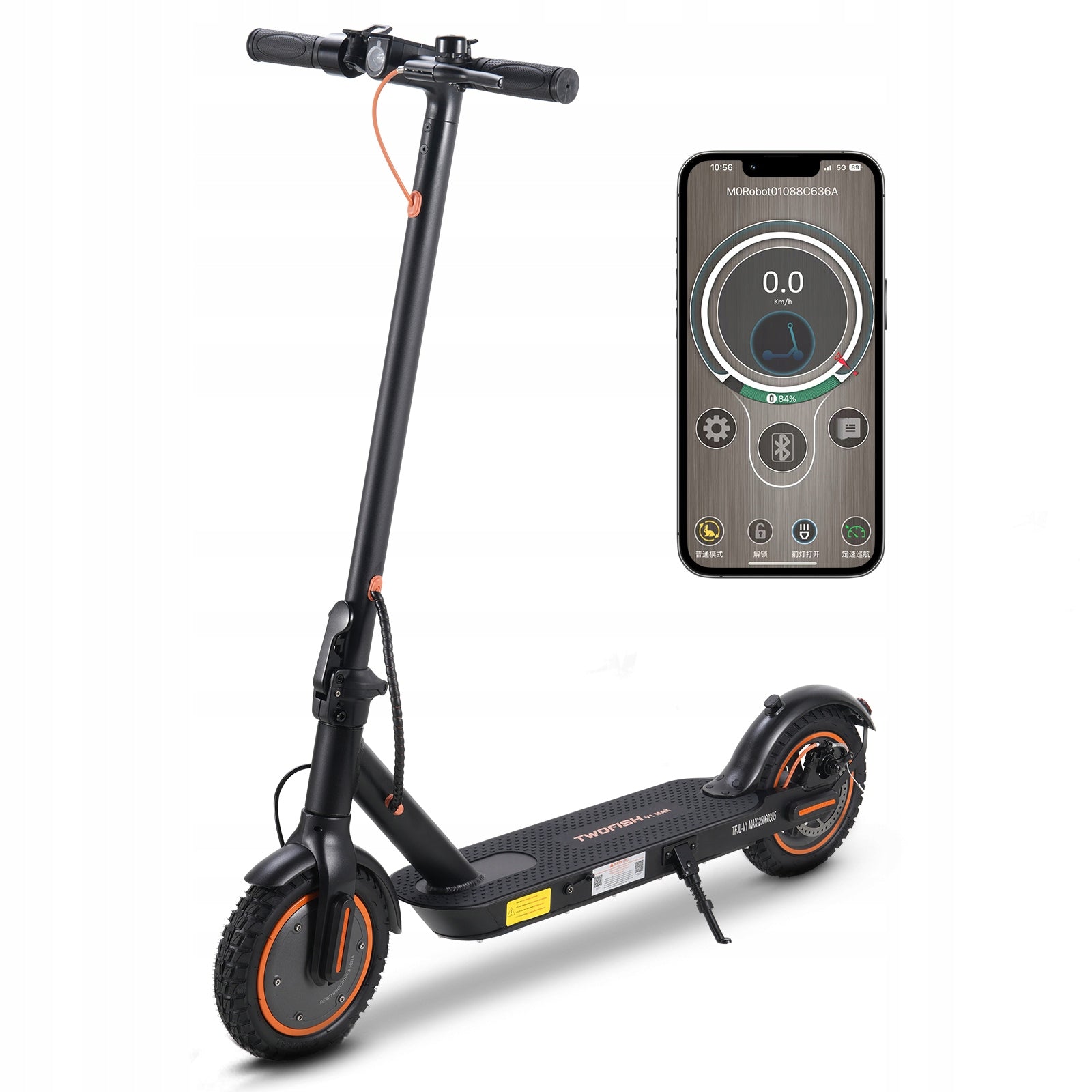 Electric Scooter Quick TWOFISH V1 MAX 500W 36V/10.4Ah 10" 20km/h APP Manufacturer code TWOFISH V1 MAX 36V/10.4Ah miejskie