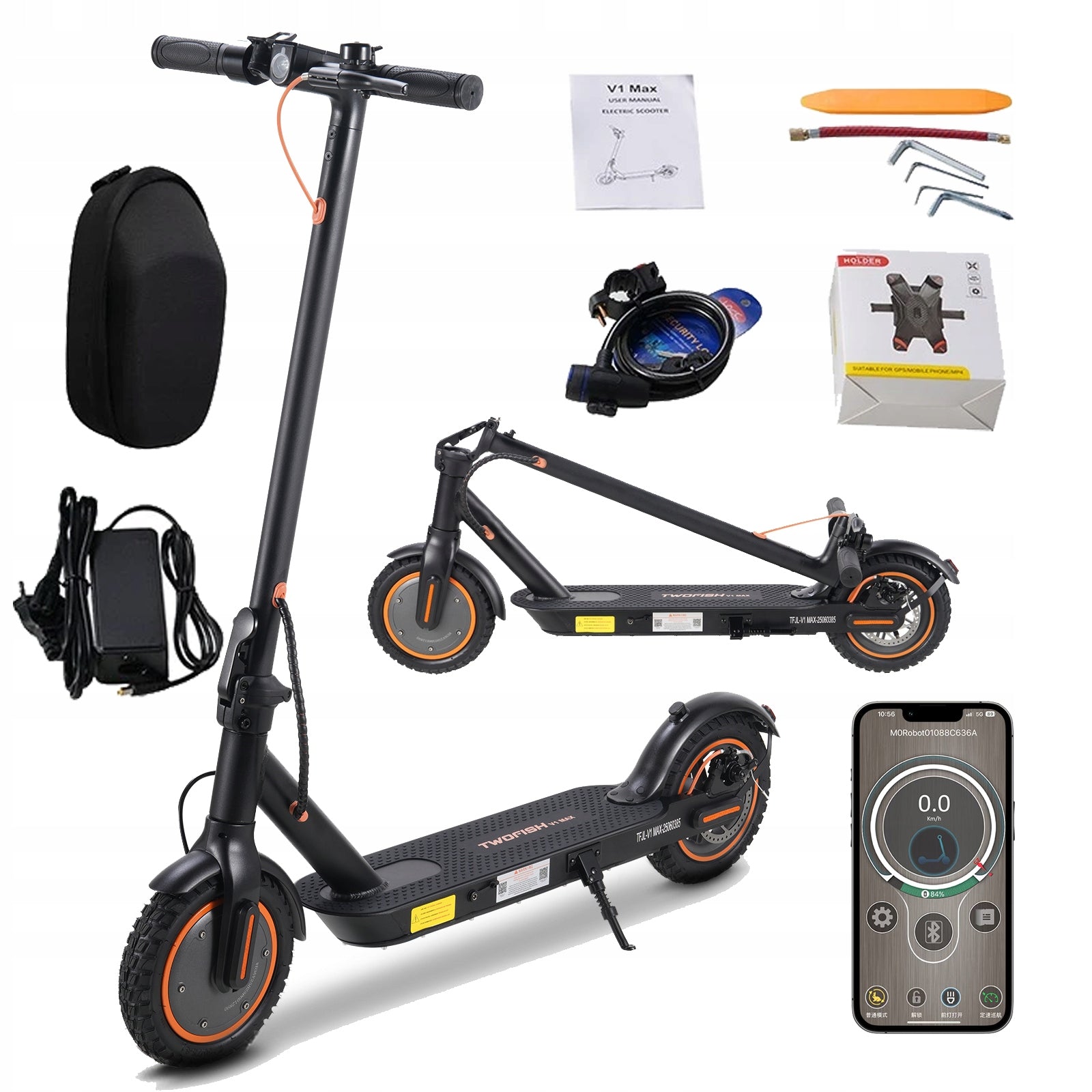 Electric Scooter Quick TWOFISH V1 MAX 500W 36V/10.4Ah 10" 20km/h APP