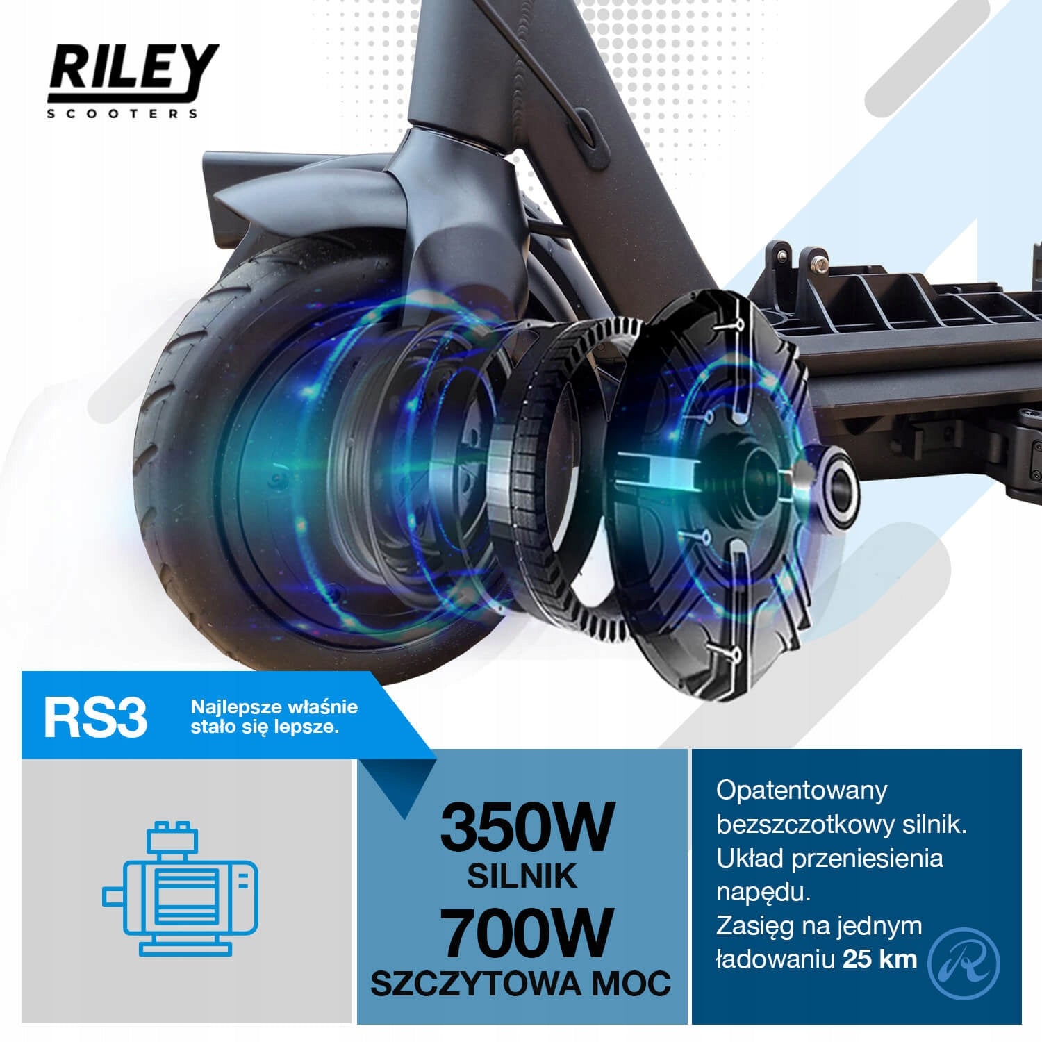 Electric Scooter RILEY RS3 20km 350W 8,5" Black Folding Color black