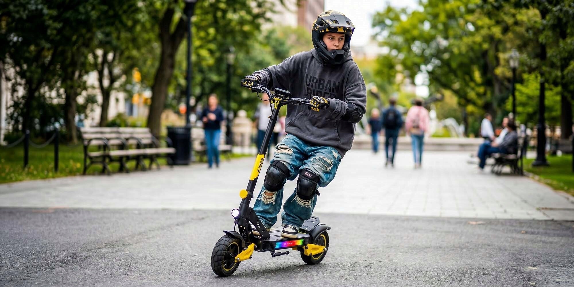 Electric Scooter XRIDER F10X 70km 1400W Shock Absorption 10" Black Brand Manta