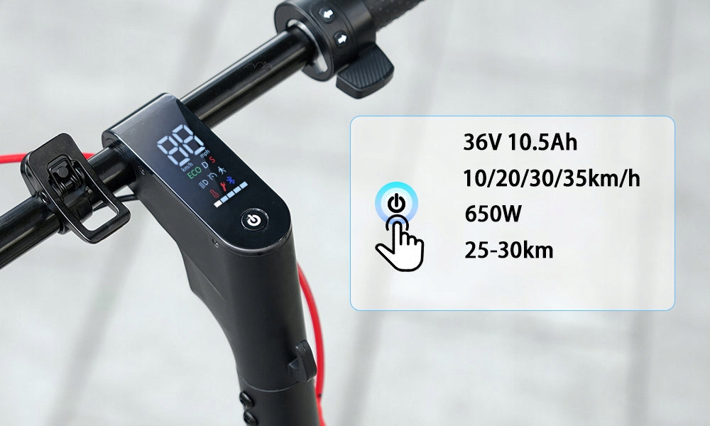 Electric Scooter for Adults, Foldable, City Use, Up to 37 Miles Range, Black, 4 Speeds, 650W Motor Weight 17 kg