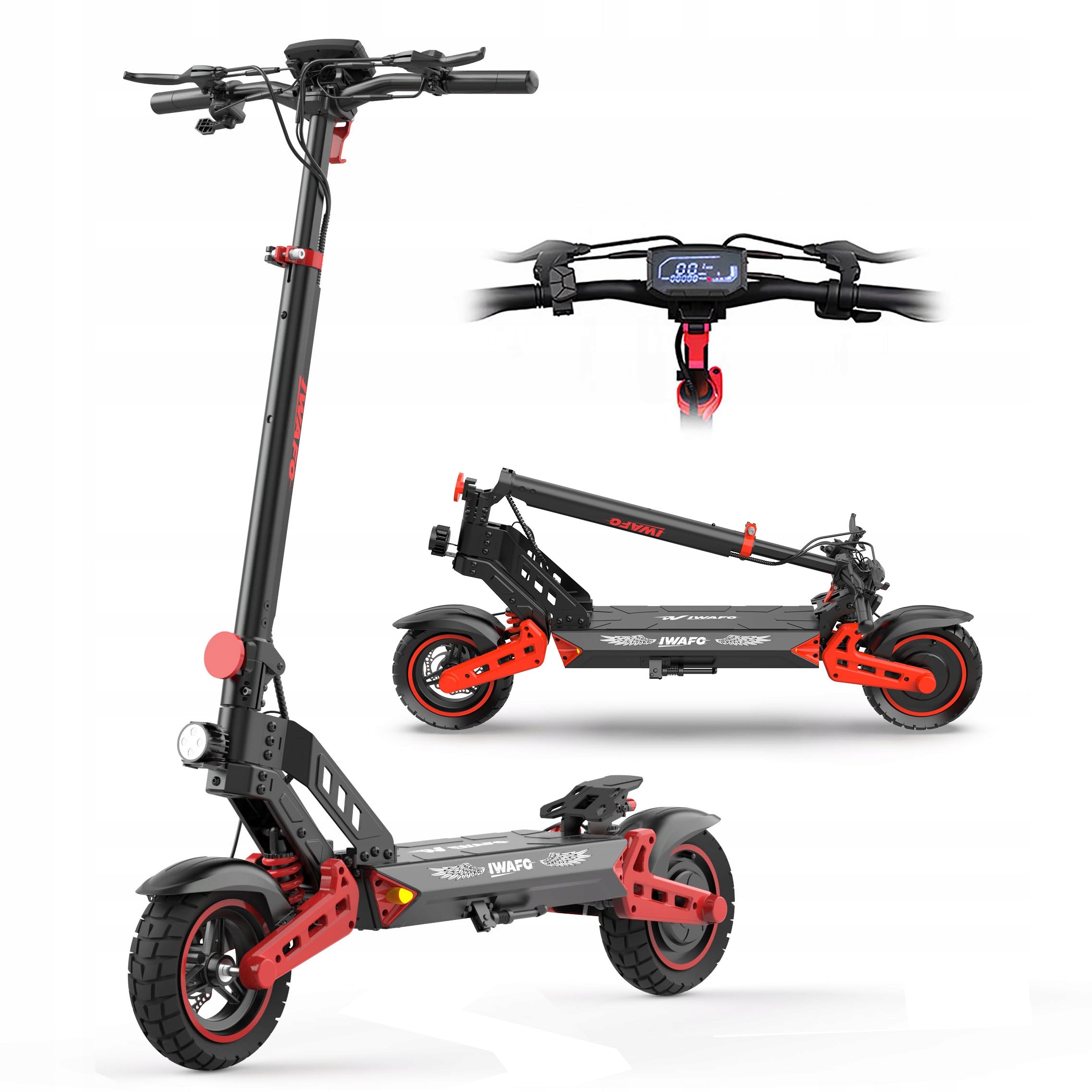 Electric Scooter for Adults IWAFO 1500W 60KM 48V15AH 10" with APP Packaging status original