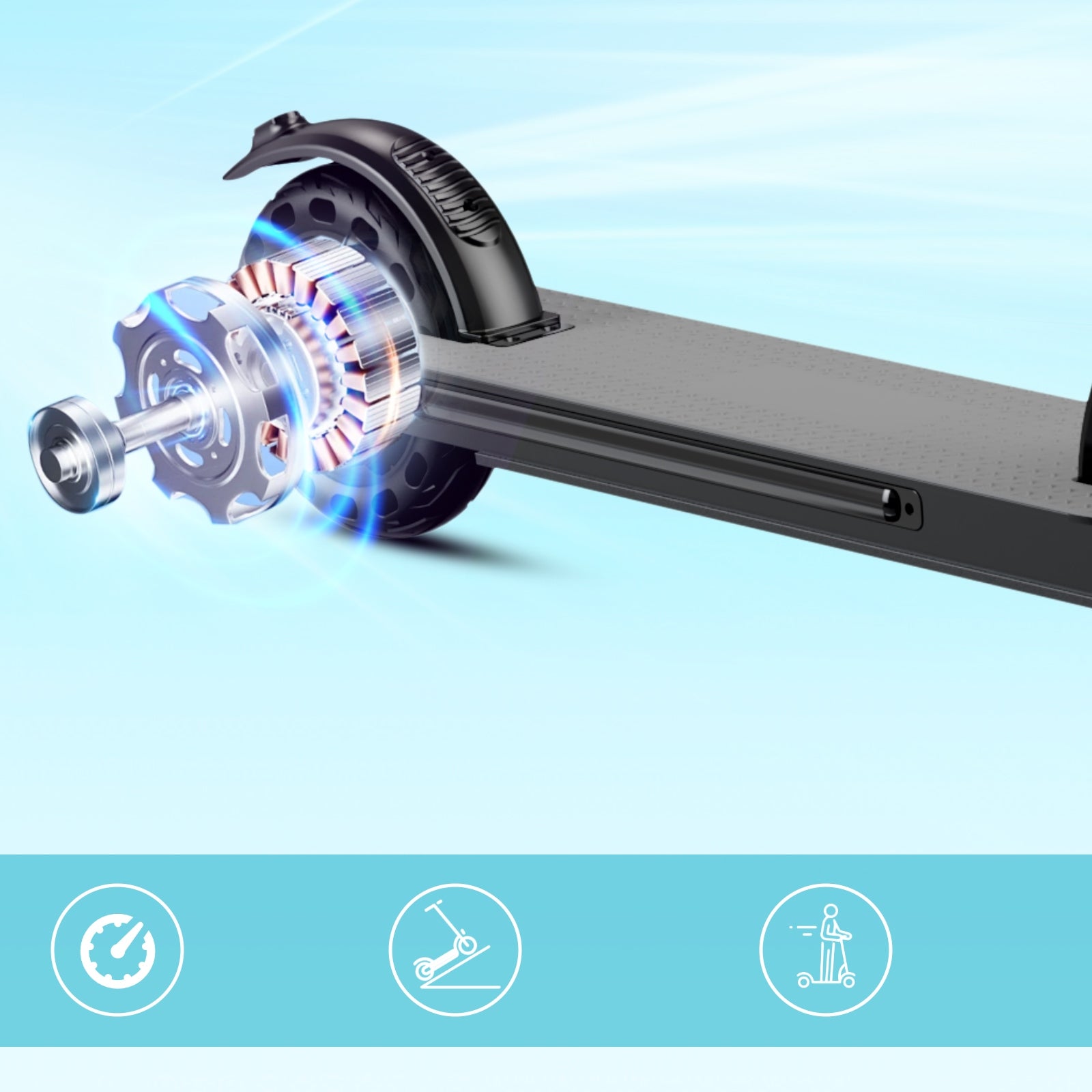 Electric Scooter for Age 10-16 LCD Light 25km 250W Foldable Black Packaging status original