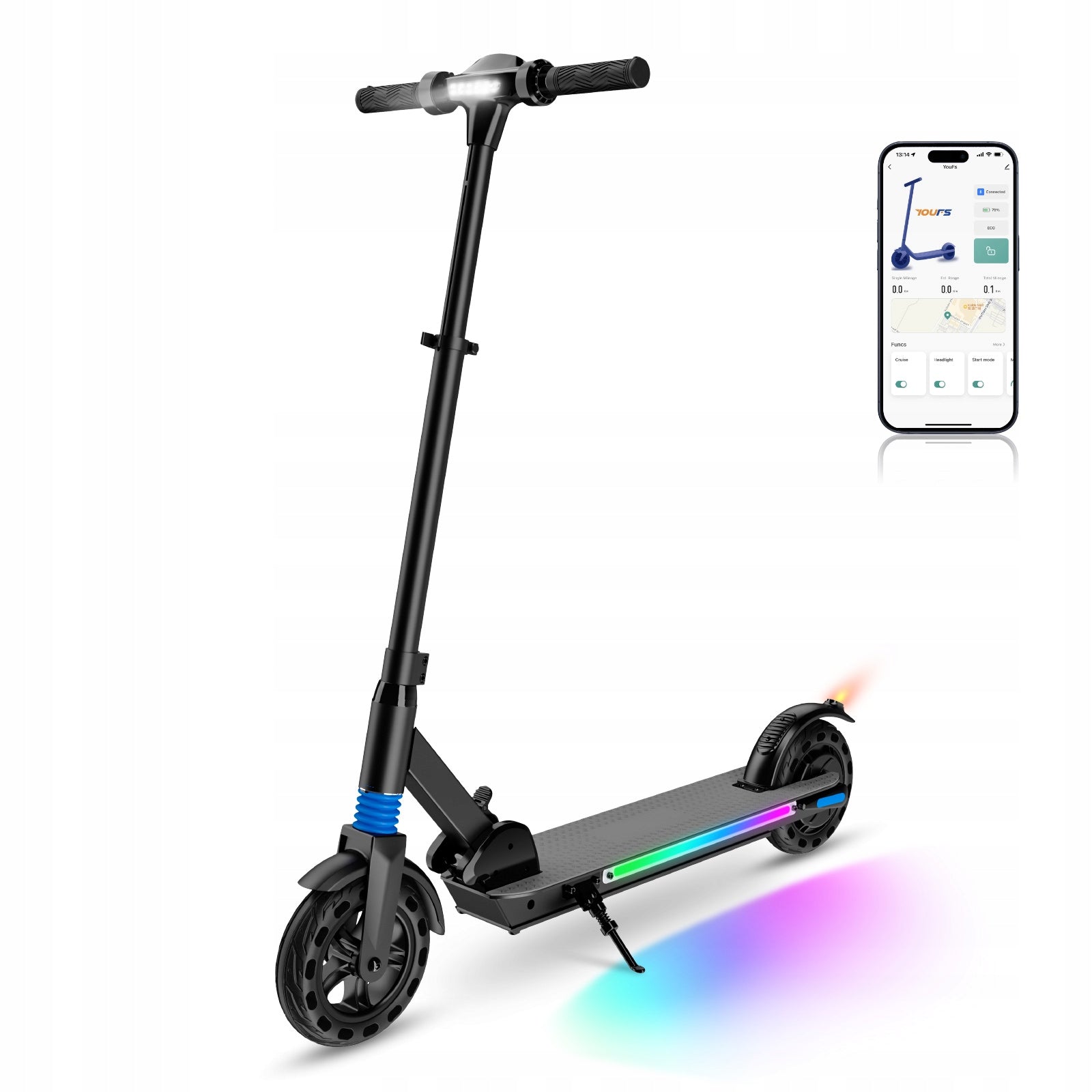 Electric Scooter for Age 10-16 LCD Light 25km 250W Foldable Black