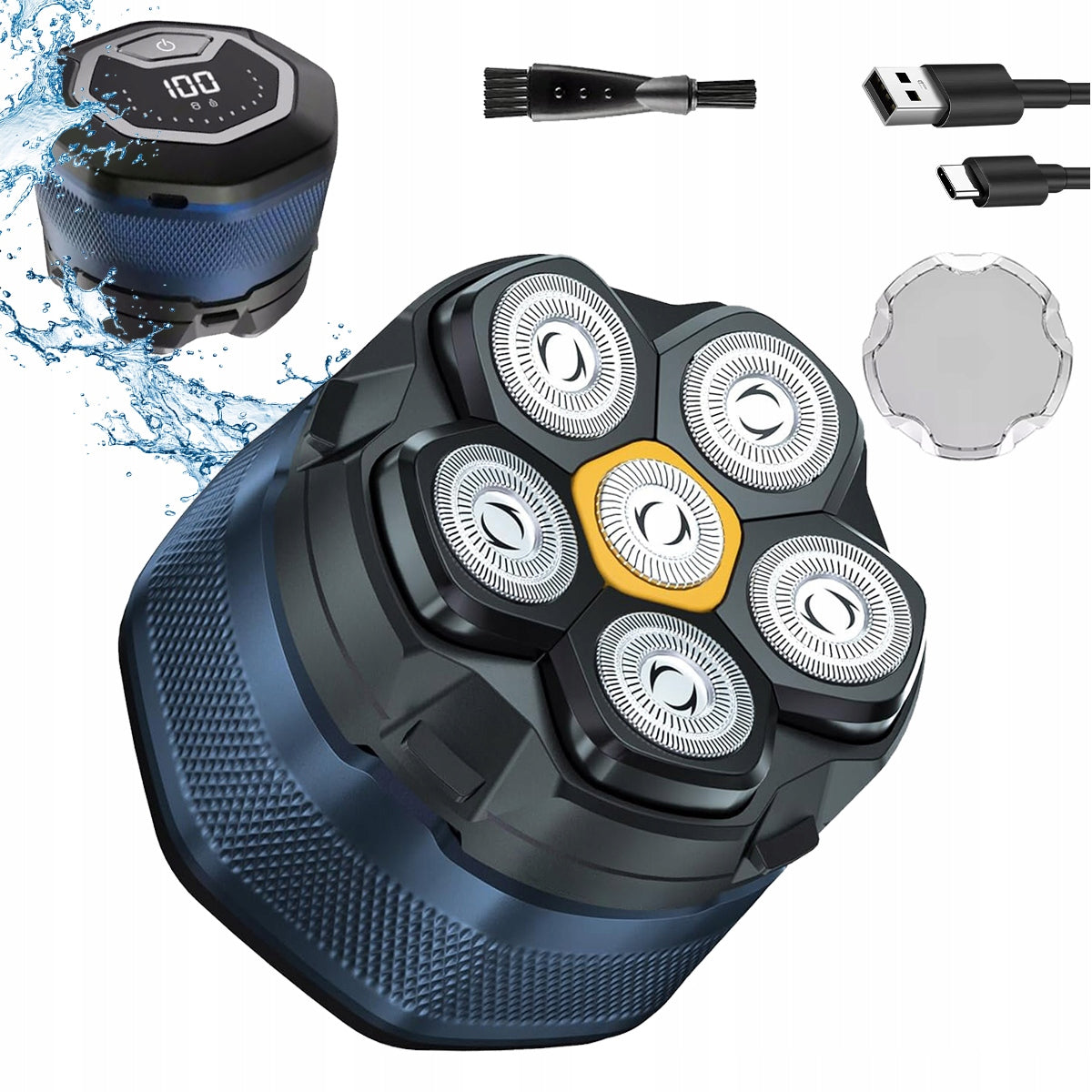 Electric Shaver with Magnetic Detachable Design, IPX7 Waterproof
