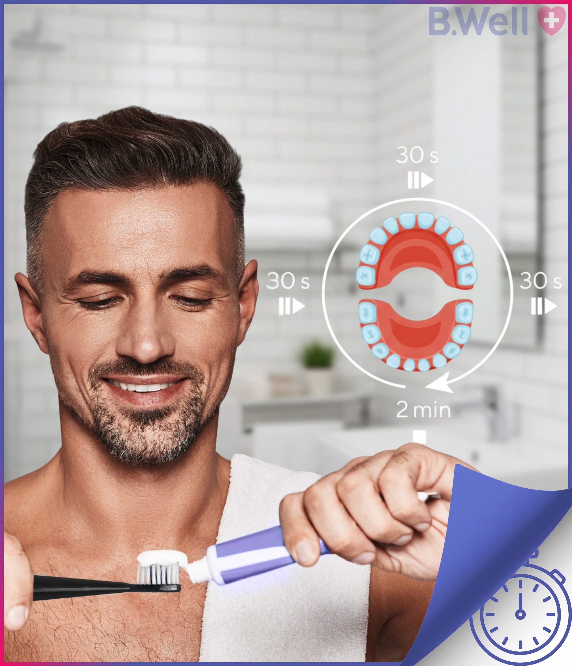 Electric Sonic Toothbrush 4 Modes 2x Tips Case B.Well EAN (GTIN) 7640156398199