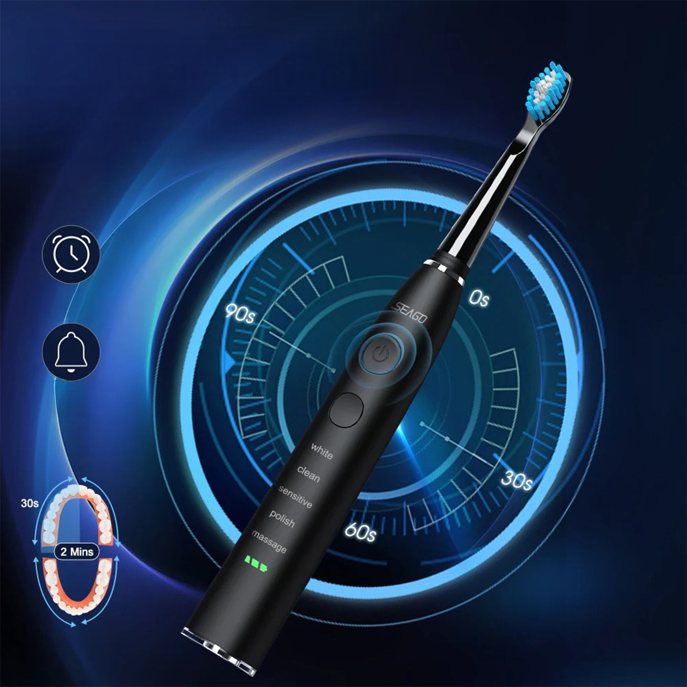 Electric Sonic Toothbrush 5 Modes IPX7 4 TIPS Manufacturer code Szczoteczka do Zębów SG-575