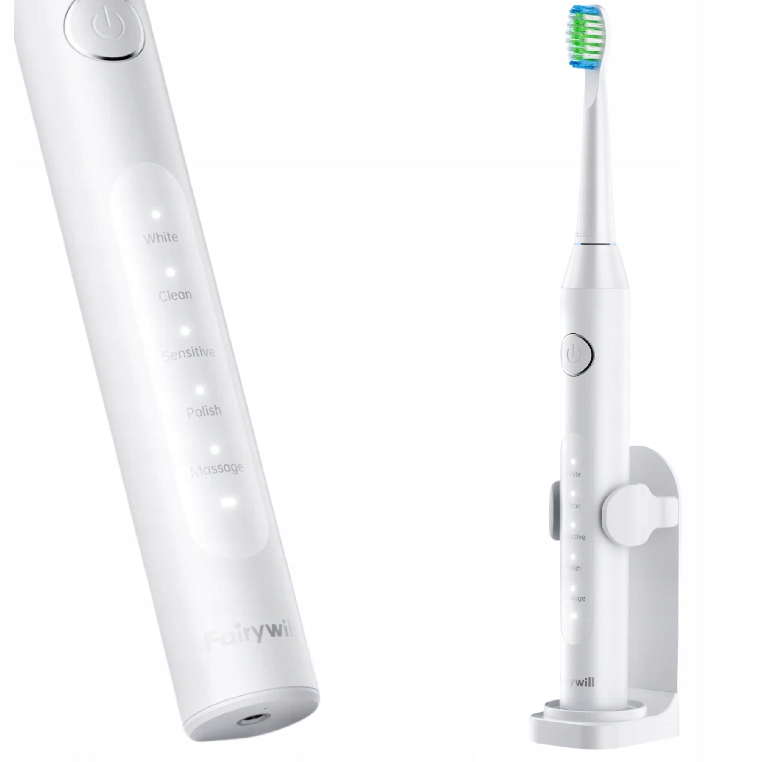 Electric Sonic Toothbrush Fairywill White With Case 8 Tips D7s Packaging status original