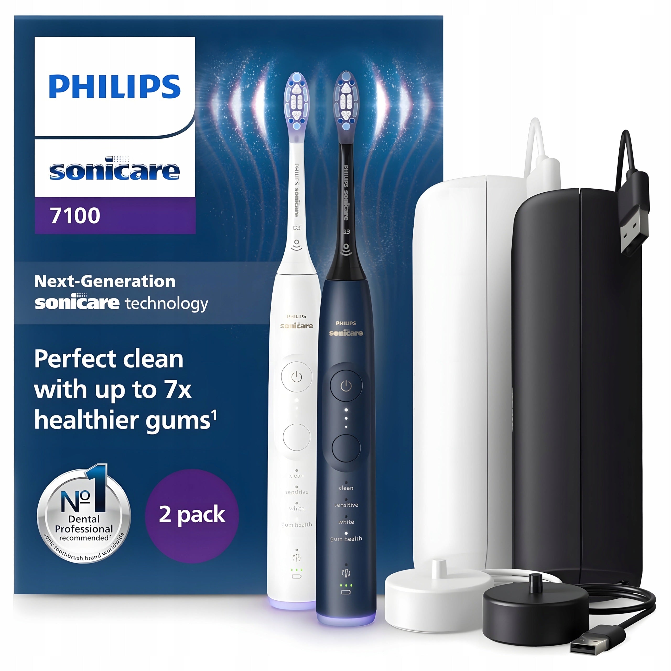 Electric Sonic Toothbrush Philips Sonicare HX7429/01 Two Pack
