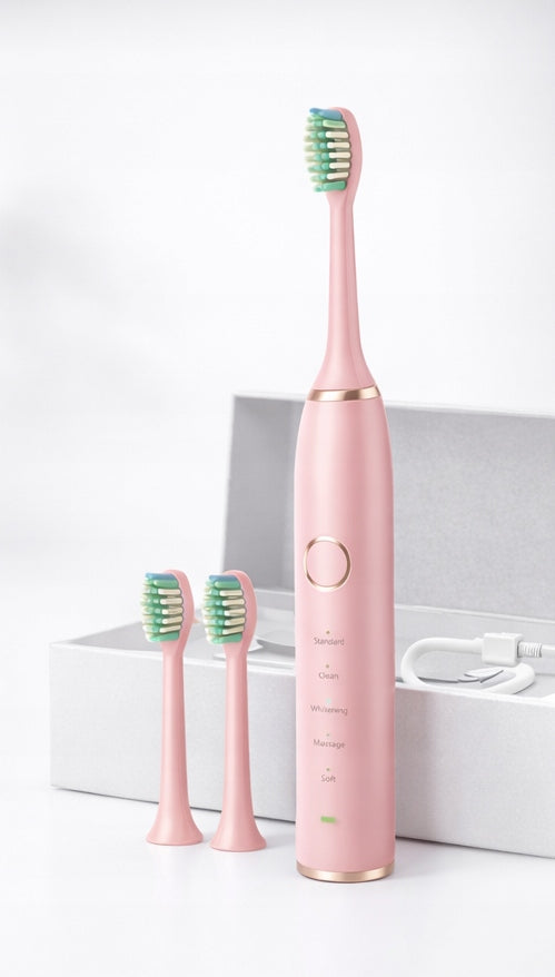 Electric Sonic Toothbrush Pink 5 Modes of Operation PREMIUM Brand Nancii