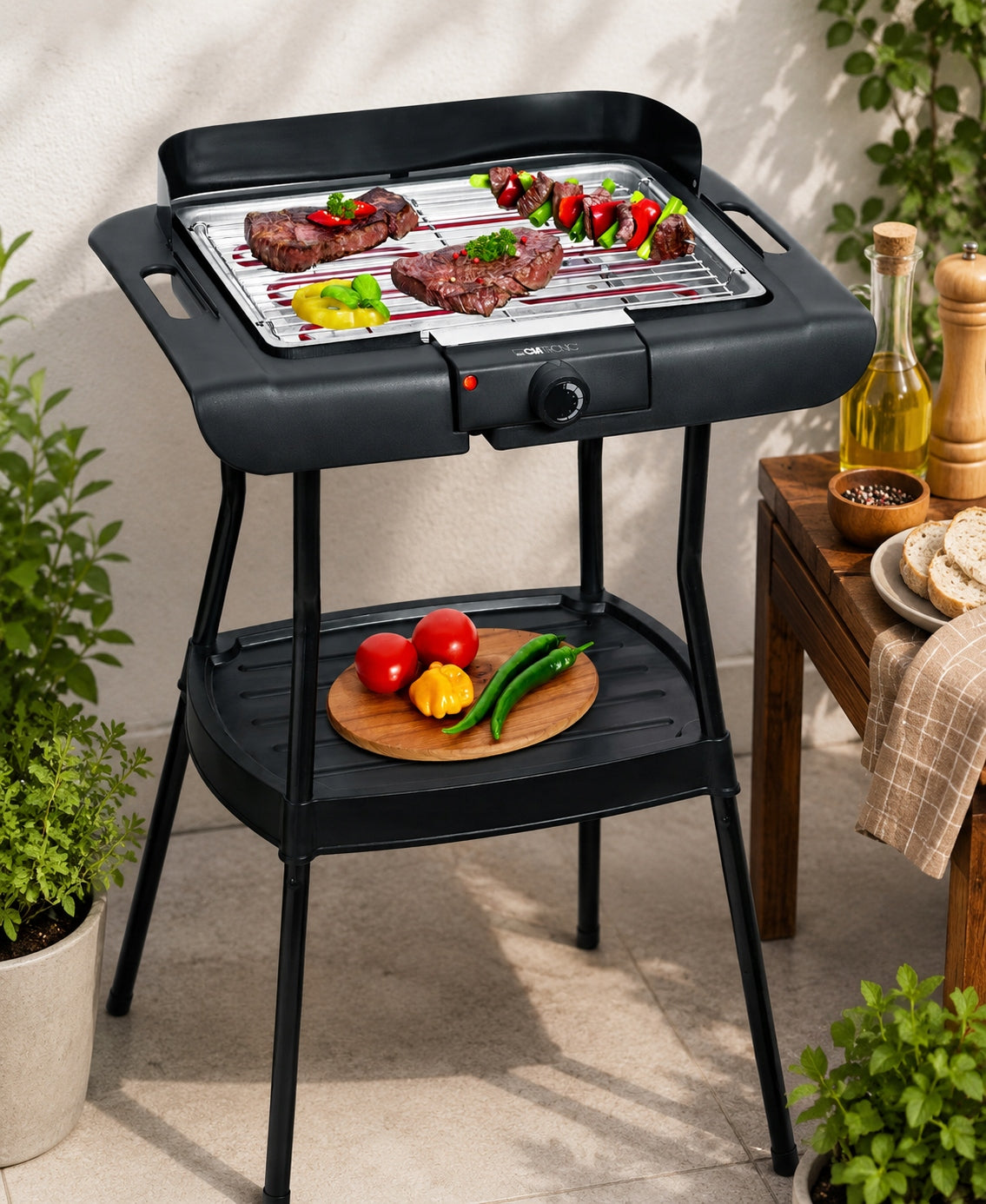 Electric Standing Grill for Balcony Traditional Terrace 2000W Smoke Free 2in1 Power rating 2000 W