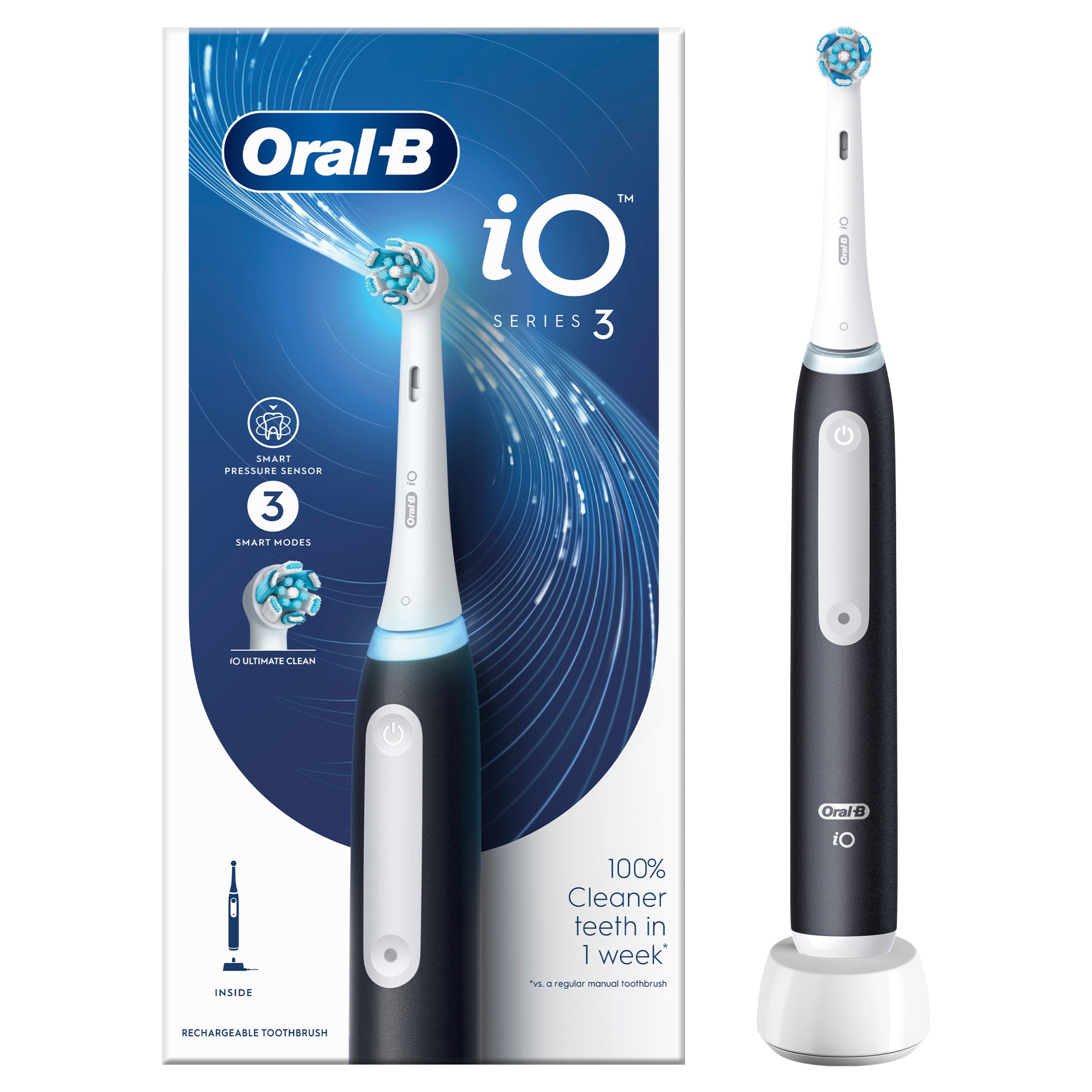 Electric Toothbrush Oral-B iO 3 Black Braun Smart Timer Technology