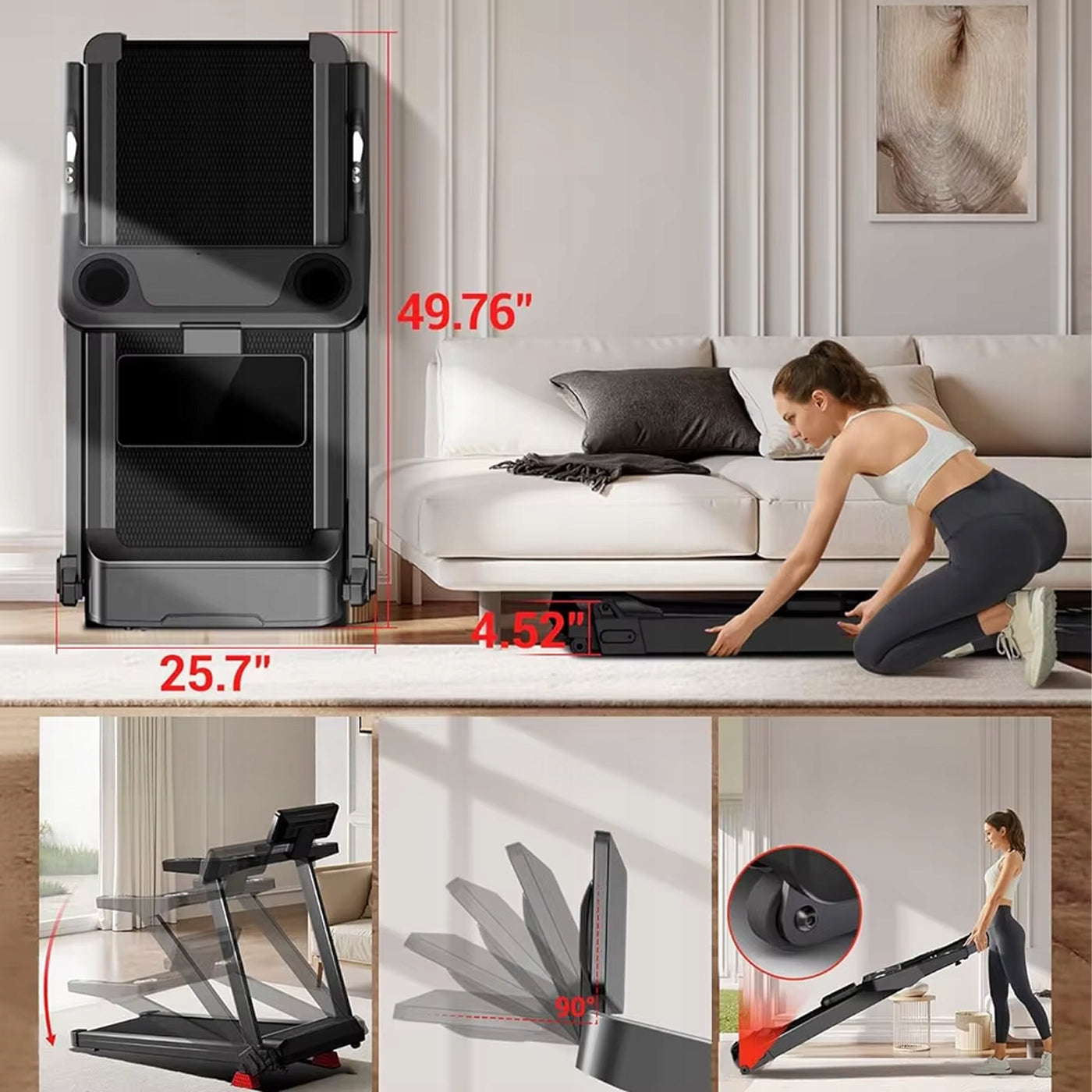Electric Treadmill 180kg 14km/h 3.5HP Incline 15% Folding Quiet Kind electric