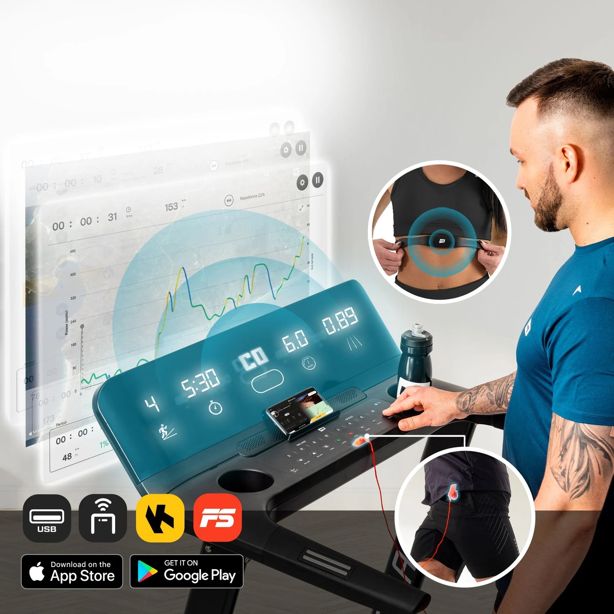 Electric Treadmill 3HP Home Folding Angle Adjustment Shock Absorption 20km/h Kind electric