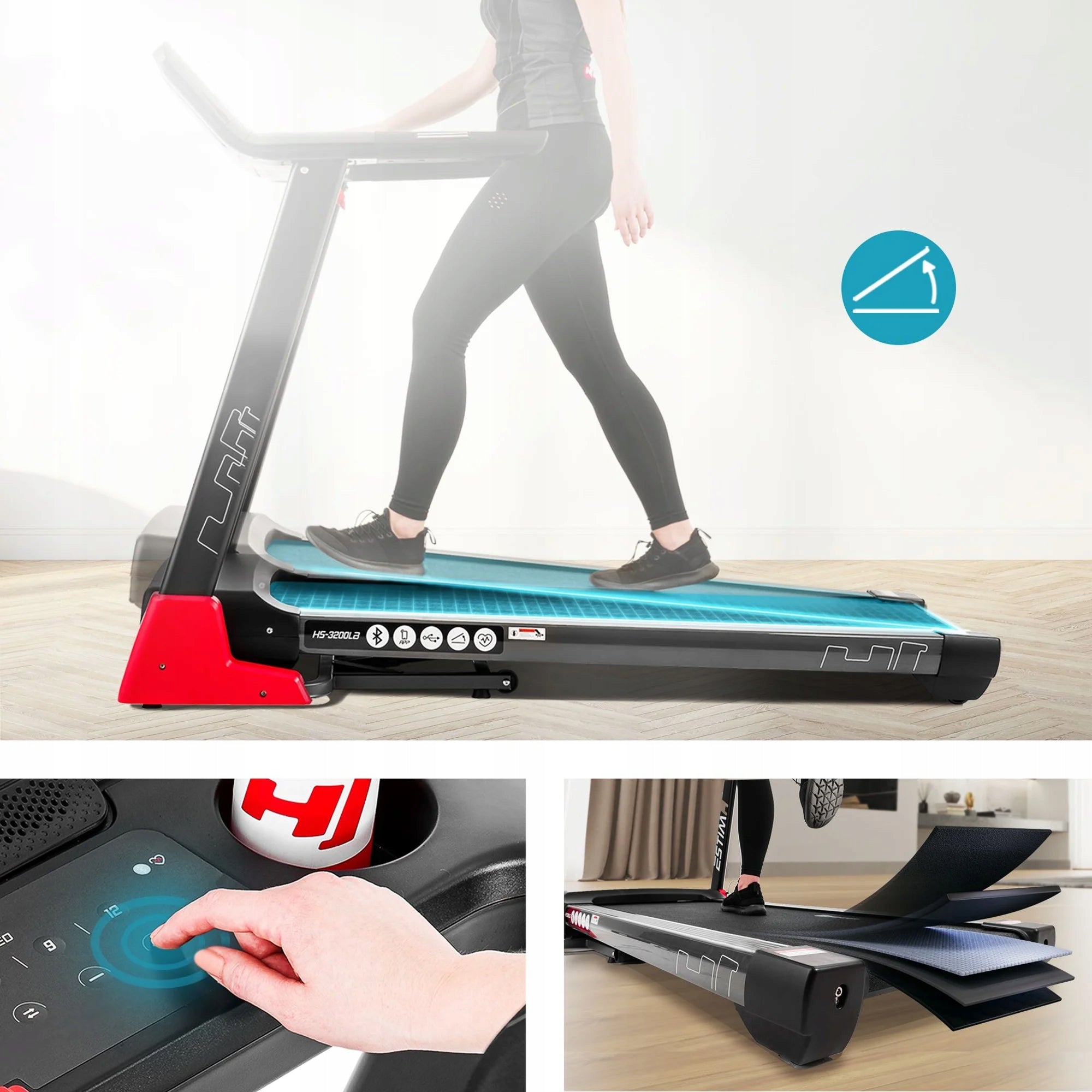 Electric Treadmill 3HP Home Folding Angle Adjustment Shock Absorption 20km/h Model other