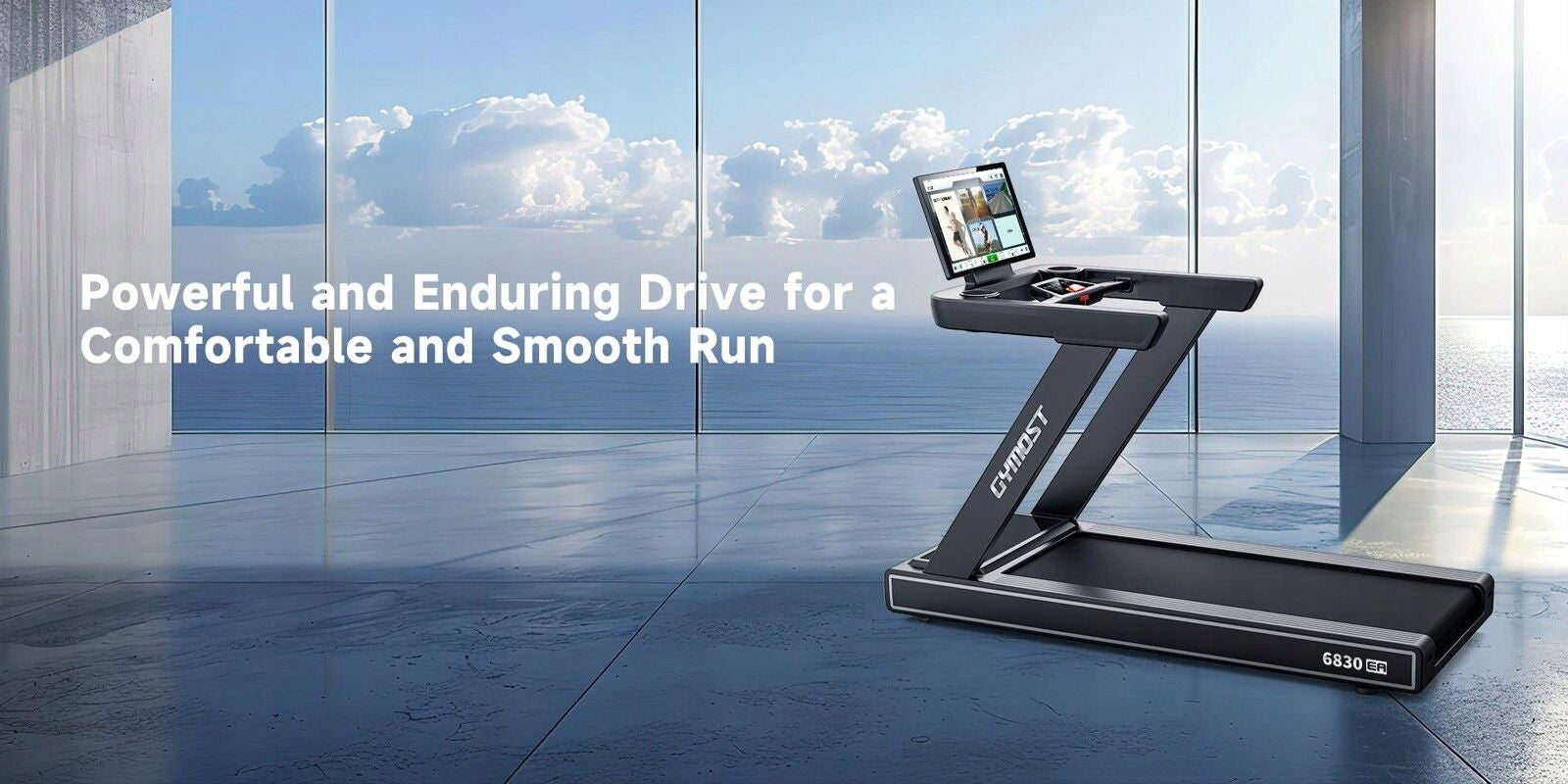 Electric Treadmill 6830 TFT 23,8" Gymost Maximum user weight 150 kg