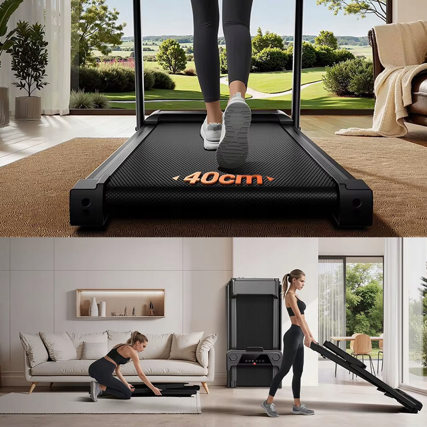 Electric Treadmill Folding 12% Slope 136kg Motor 3.0HP Home Quiet Power 3 HP