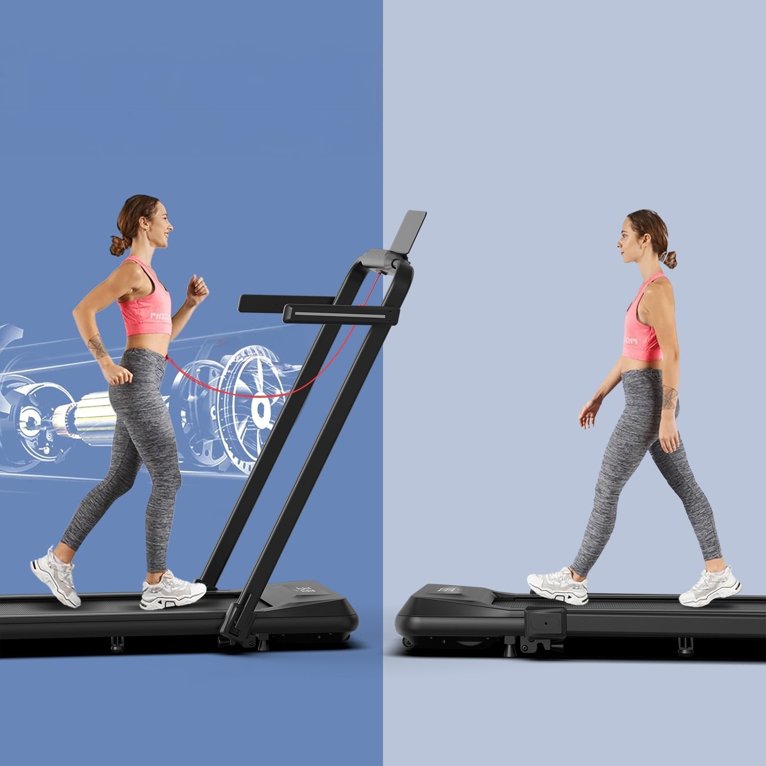 Electric Treadmill Folding Flat 15 km/h Bluetooth Slope 120 kg Kind electric
