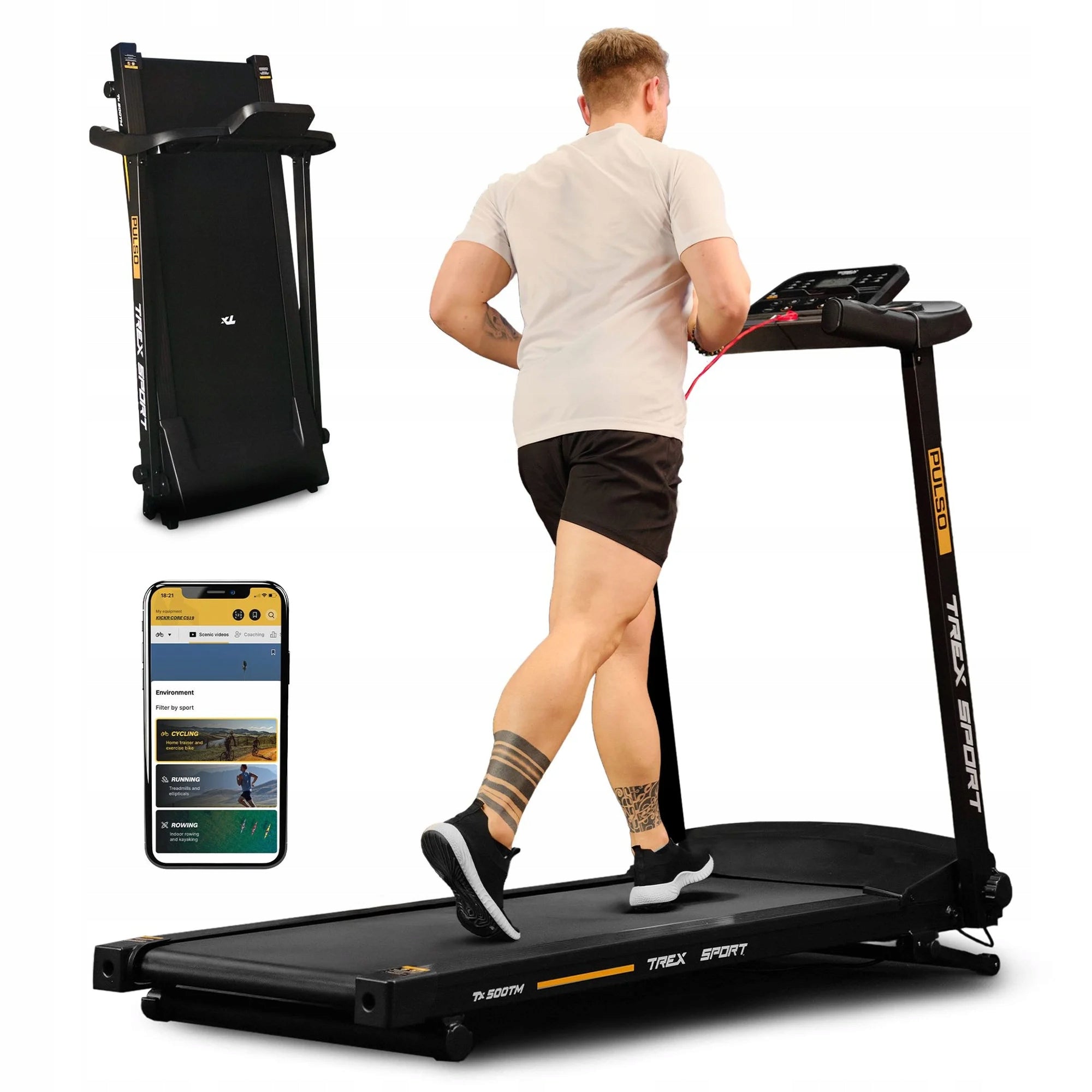 Electric Treadmill Folding Home Training Shock Absorption PULSO TREX SPORT
