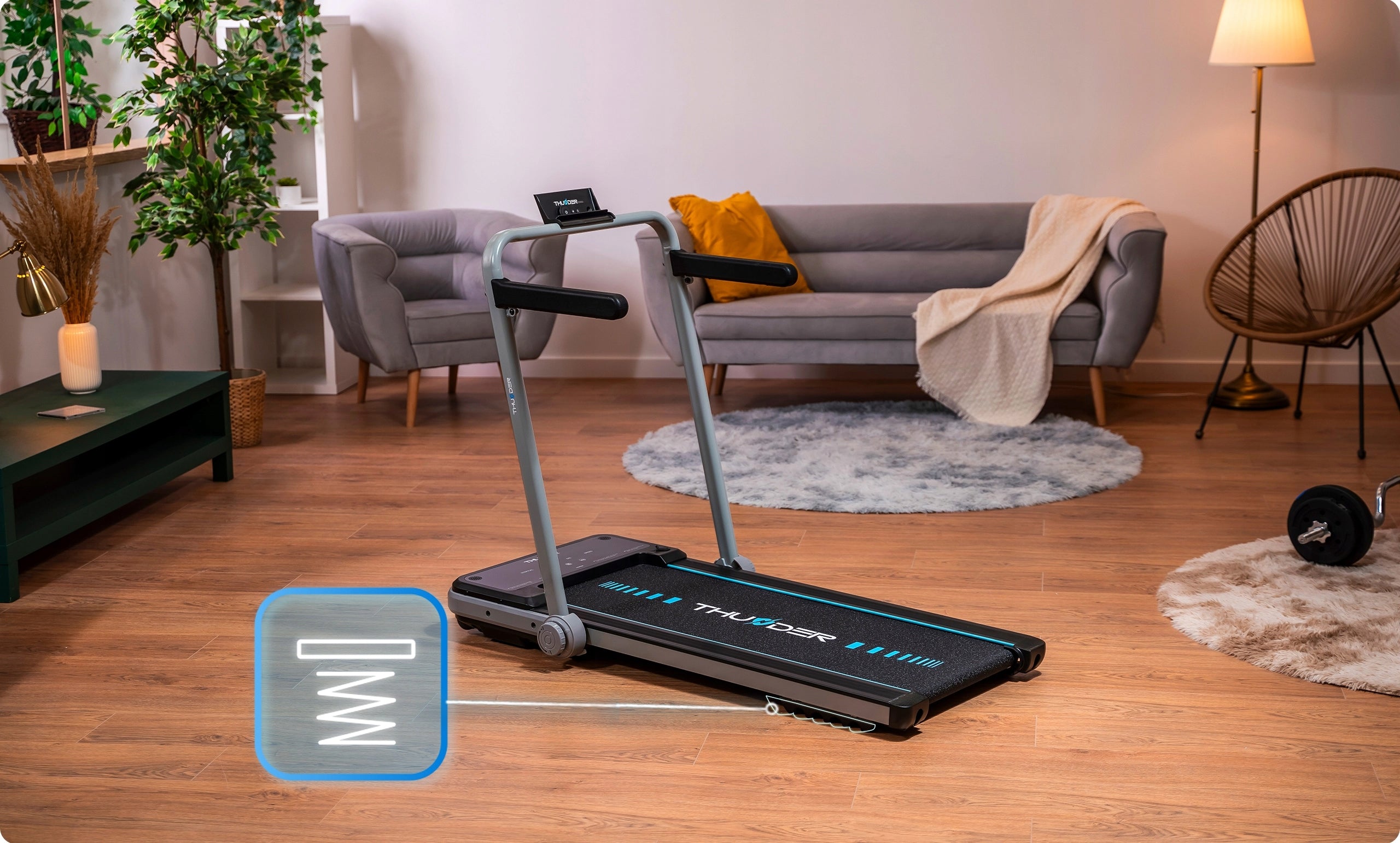 Electric Treadmill Folding Home Under Bed 0.8-12 km/h IMPACT THUNDER Maximum user weight 130 kg