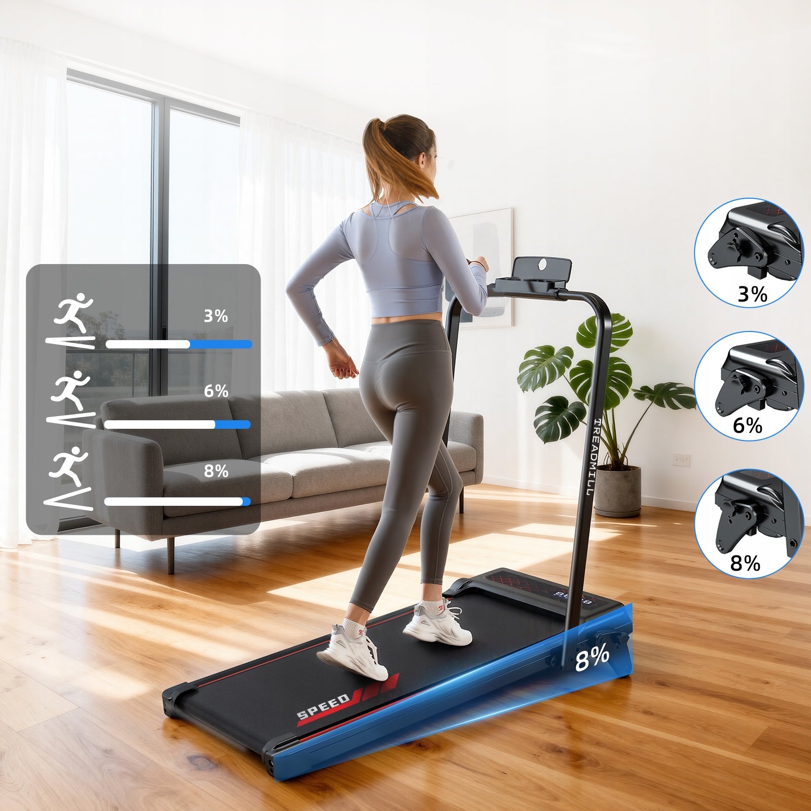 Electric Treadmill Folding YEE RUN 3in1 120kg 3HP Home Brand no brand