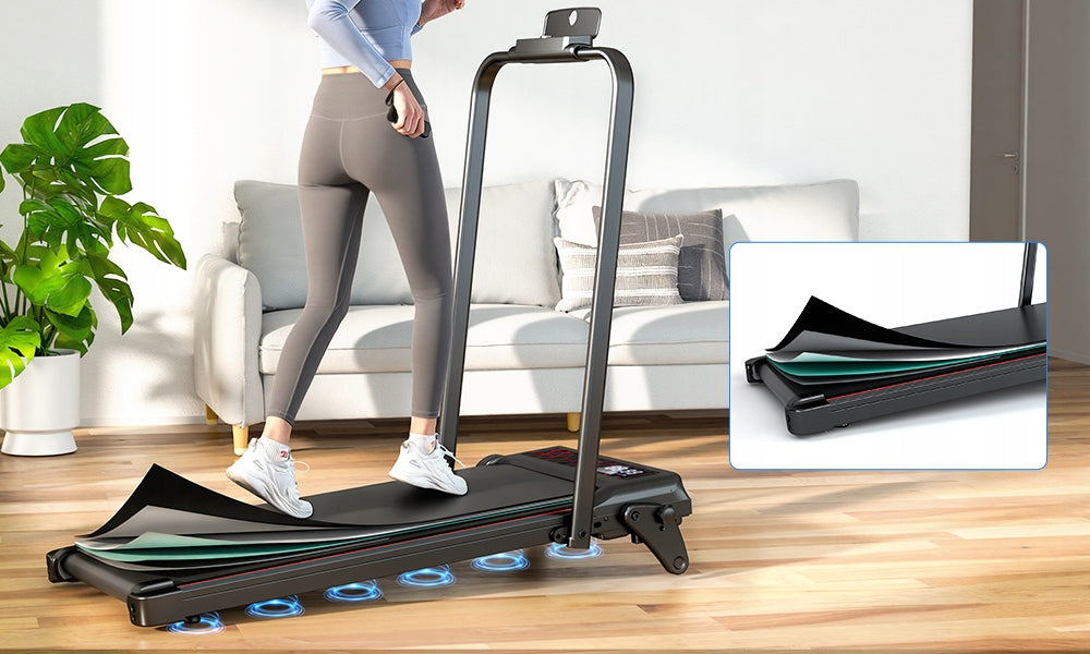 Electric Treadmill Folding YEE RUN 3in1 120kg 3HP Home Measurements distance number of steps speed burned calories