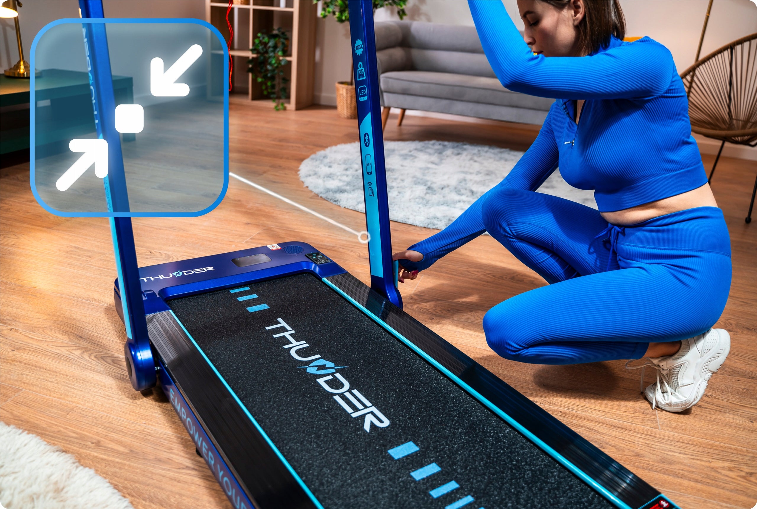Electric Treadmill for Walking Under Desk Bed 14cm 14km/h RACE THUNDER Brand Thunder