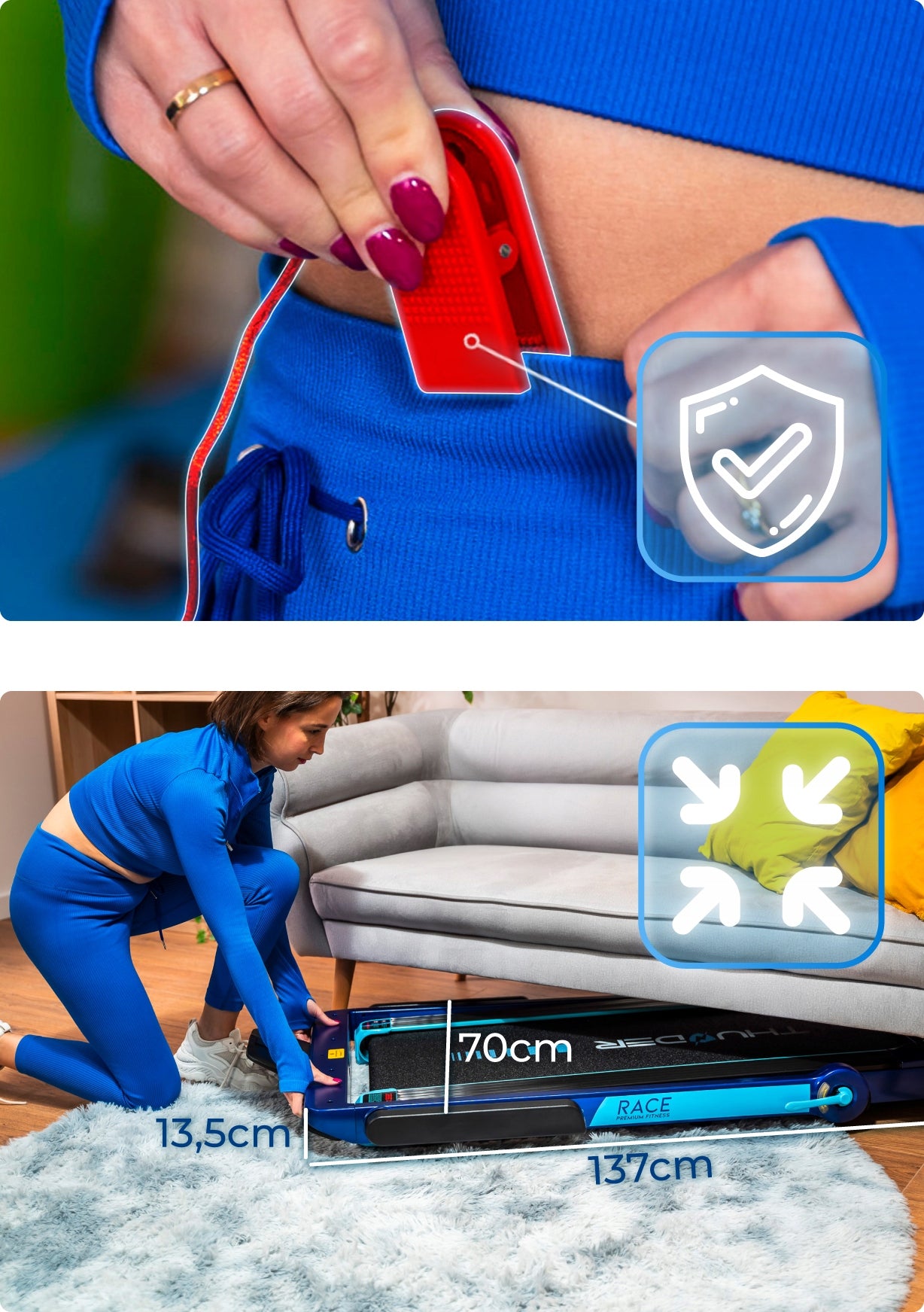 Electric Treadmill for Walking Under Desk Bed 14cm 14km/h RACE THUNDER Kind electric