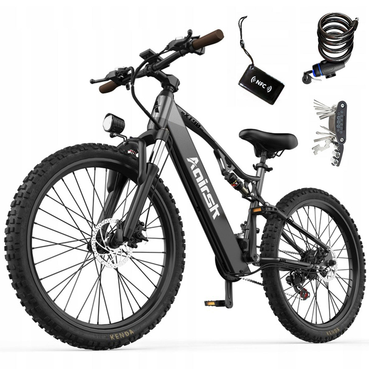 Electric Vehicle 26''Aairsk XT90 48V 20AH 1000W 45KM/H Shimano 21s +NFC MTB