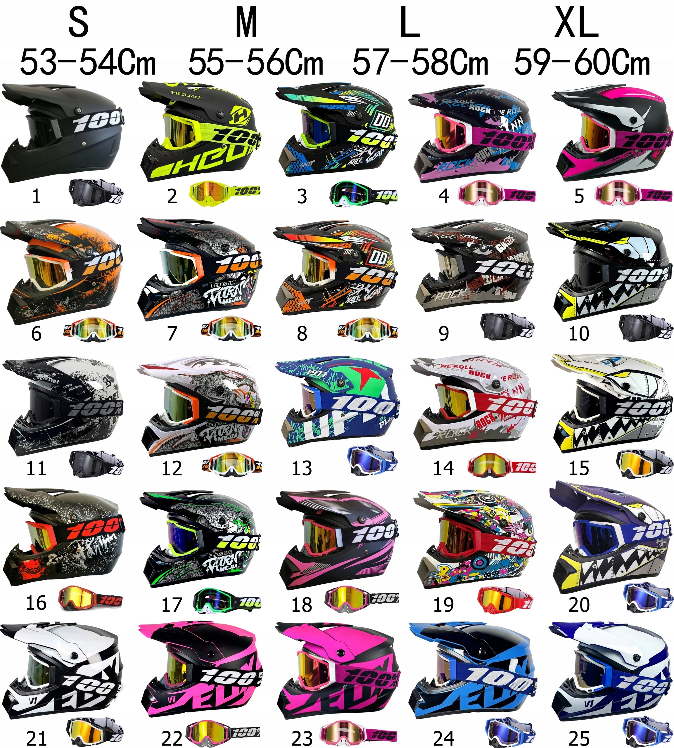 Electric Vehicle HELMET Cross Enduro Quad Bmx +Gogles +Gloves +Mask S Manufacturer's catalog number 754547400129